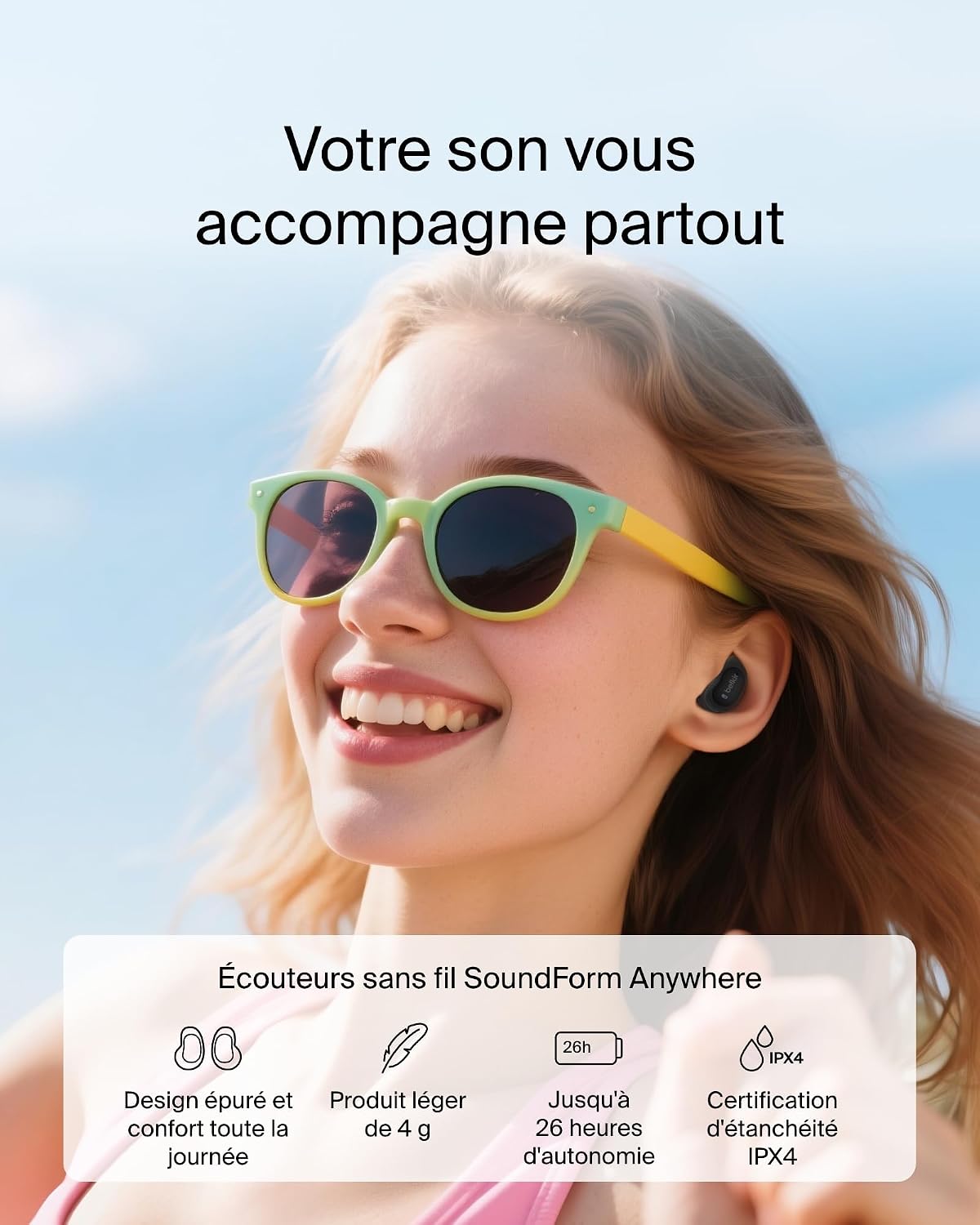 Thumbnail 1 de Belkin SoundForm Anywhere écouteurs 26 h