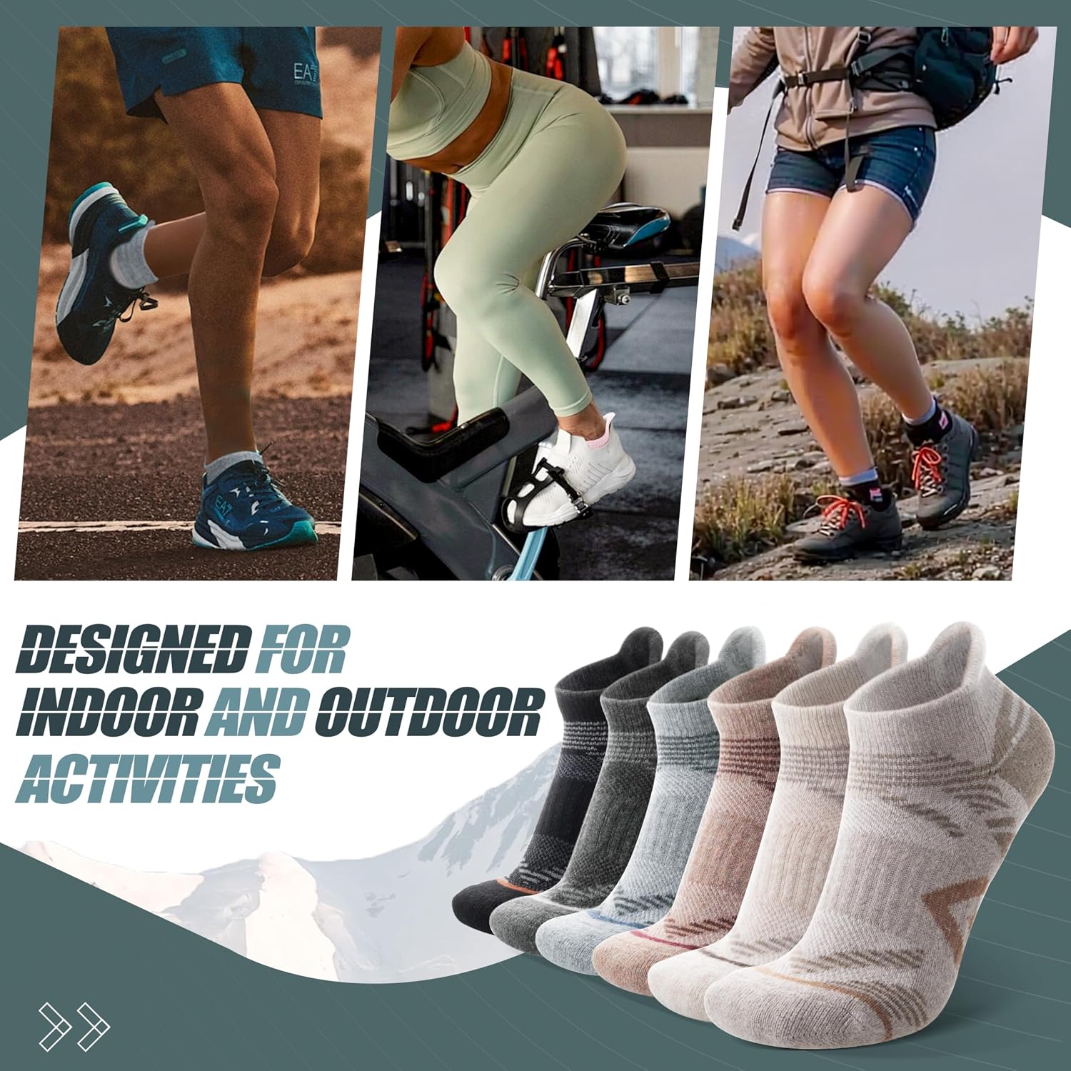 Thumbnail 5 de ANTSANG Merino No Show Socks for Hiking