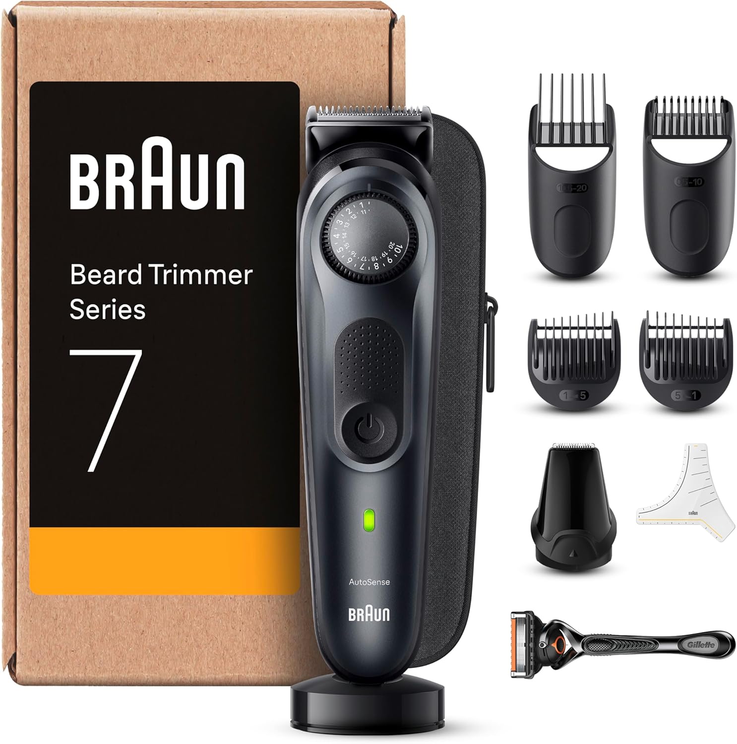 Detalle de Braun Barttrimmer Series 7 BT7441 – Präzise 40 Längeneinstellungen, ProBlade, 100 Min Laufzeit