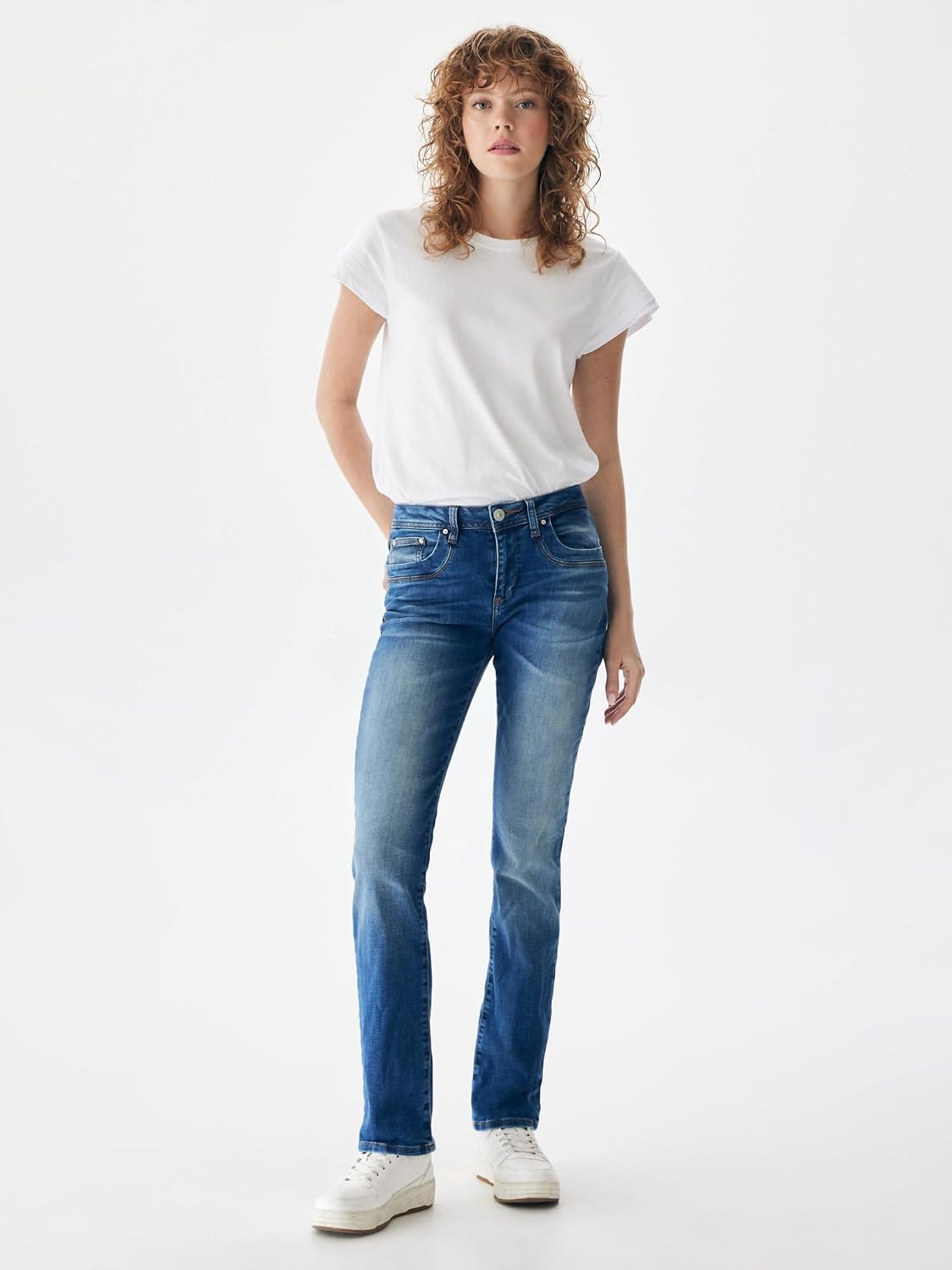 Detalle de LTB Damen Jeans Vilma Bootcut Blau Zayla Wash – Baumwolle Stretch