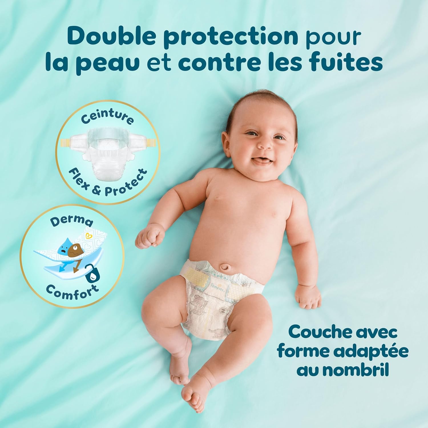 Thumbnail 3 de Coffret cadeau naissance Pampers Premium Protection (Taille 1) + lingettes Aqua Soft Touch