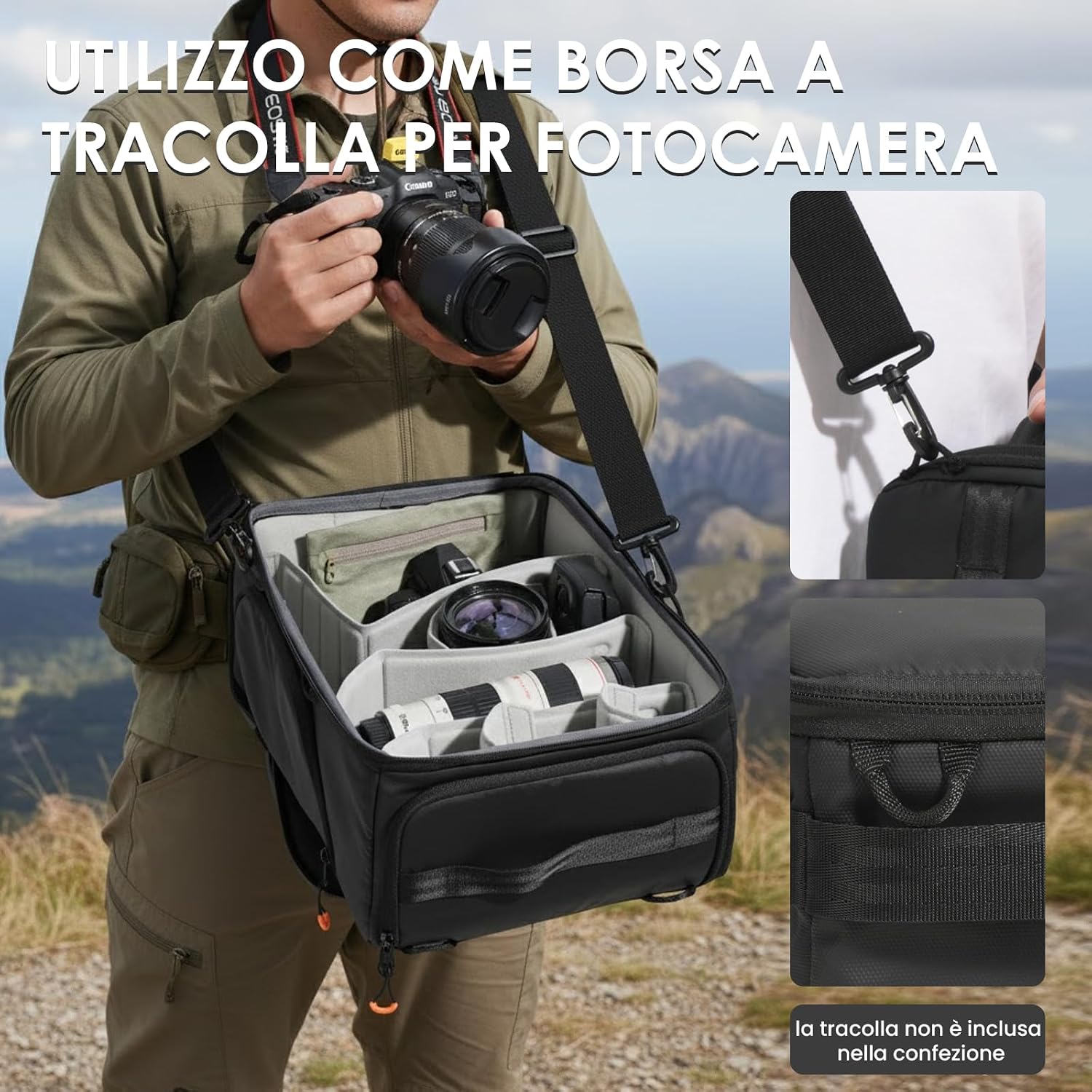 Detalle de TARION Inserto Fotografico per Borsa/Zaino ShellCore(M) con divisori imbottiti