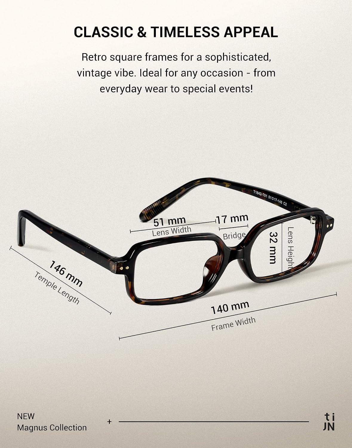 Detalle de TIJN Blue Light Blocking Glasses, TR90 Frame