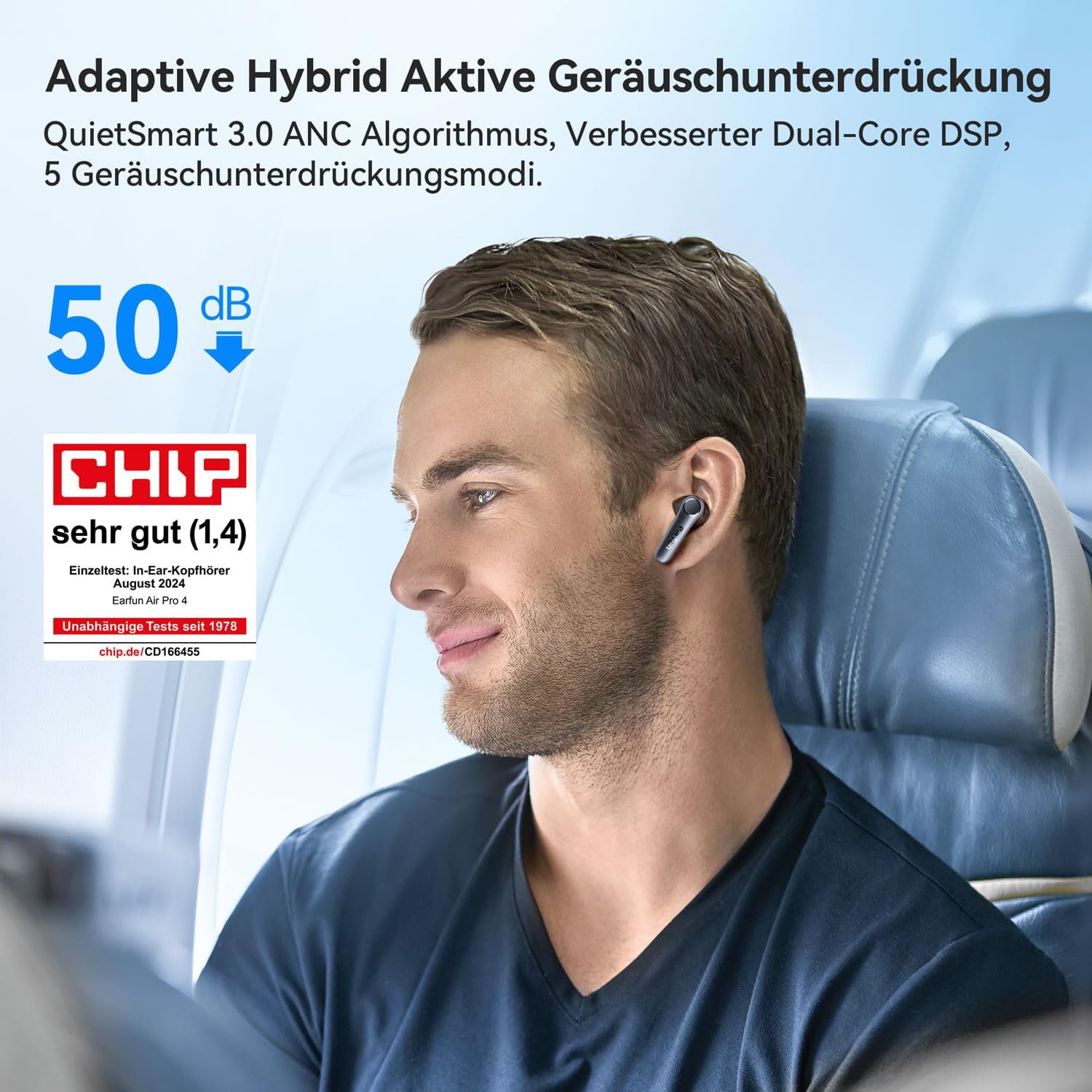 Detalle 2 de EarFun Air Pro 4 In-Ear Kopfhörer, 52 h Akkulaufzeit