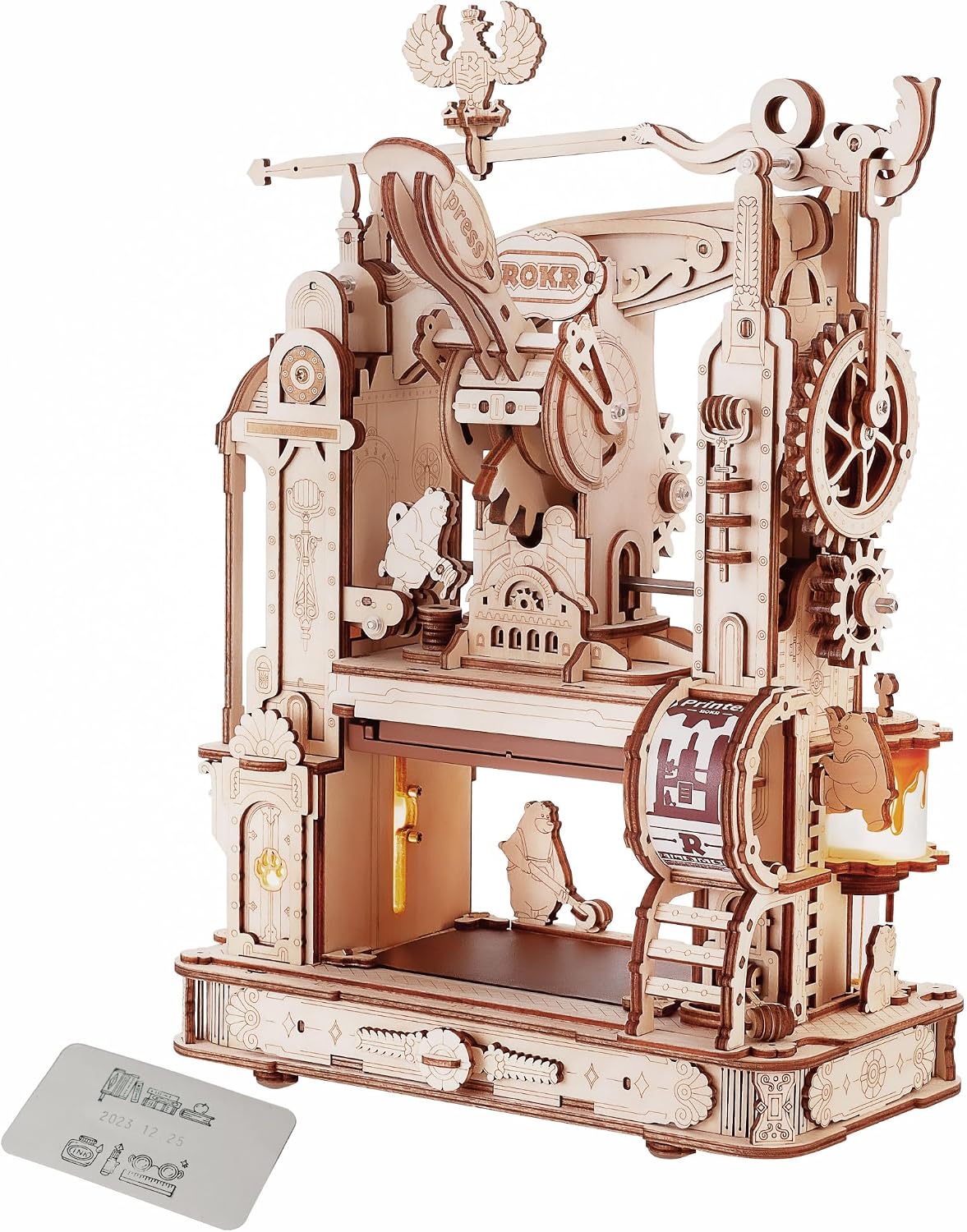 ROKR LK602 Puzzle 3D Madera Printing Press