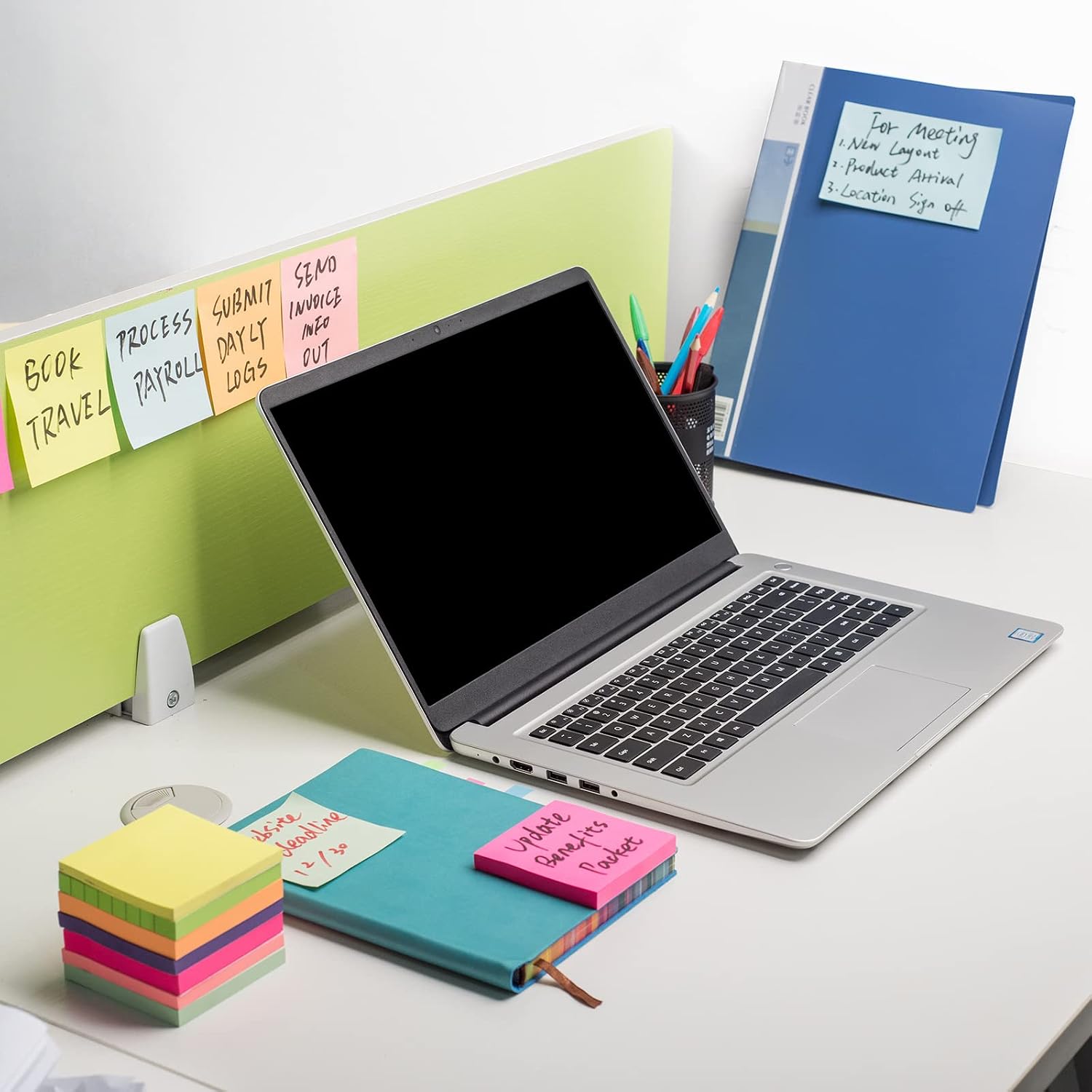 Thumbnail 4 de ZCZN 6 Bright Colour Sticky Notes 76 x 76 mm 12 pads