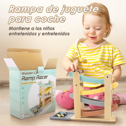 Detalle de Vanplay Pista de Coches Montessori de Madera para Niños 1–2 Años