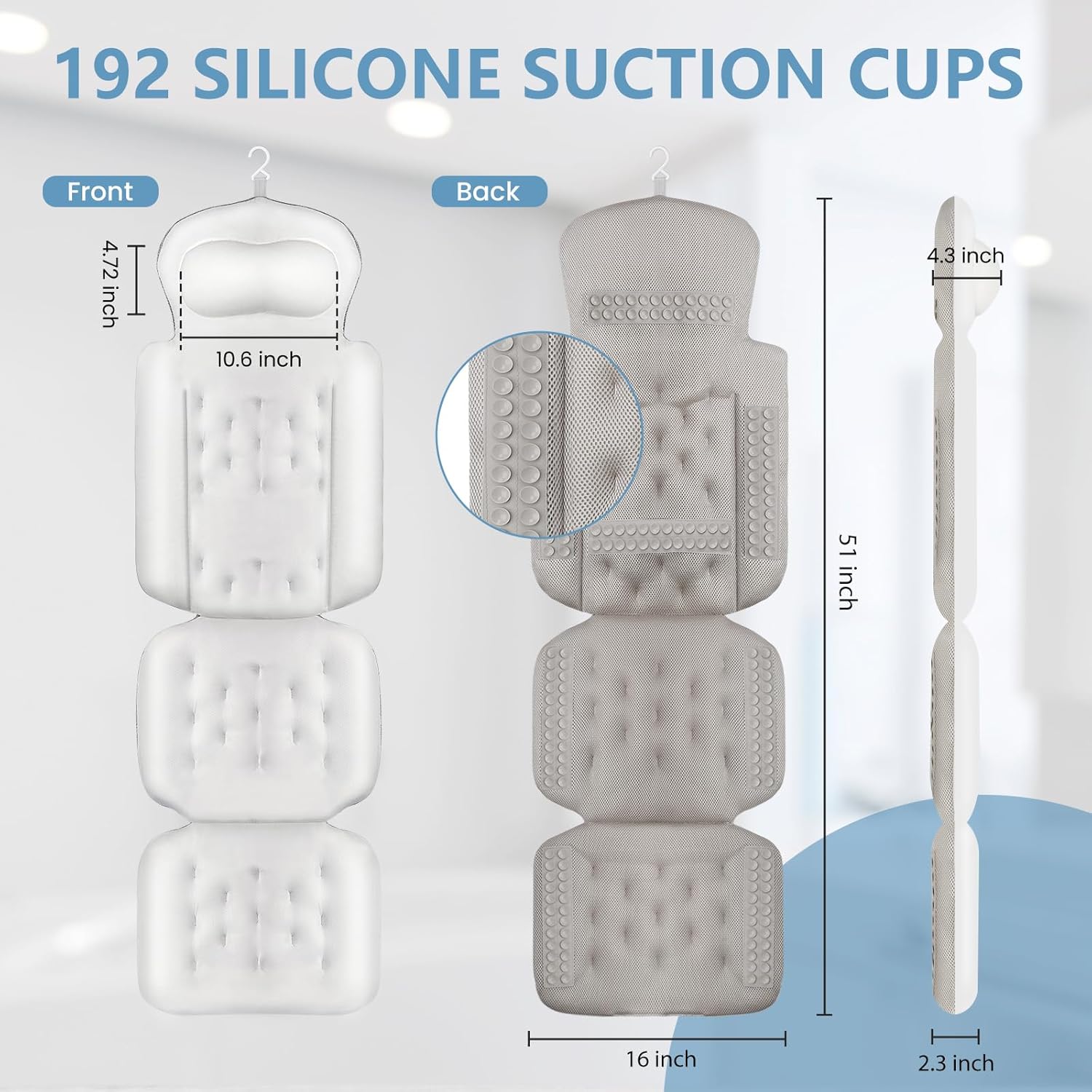 Detalle 2 de Full Body Bath Pillow 51" x 16