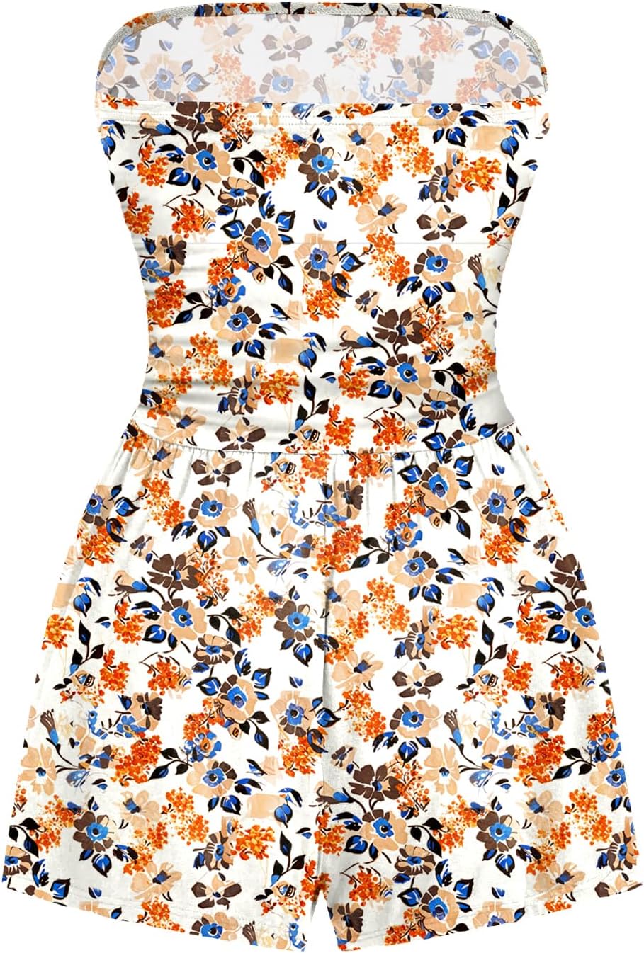 Thumbnail 1 de AUXDIO Women Summer Casual Strapless Romper Jumpsuit