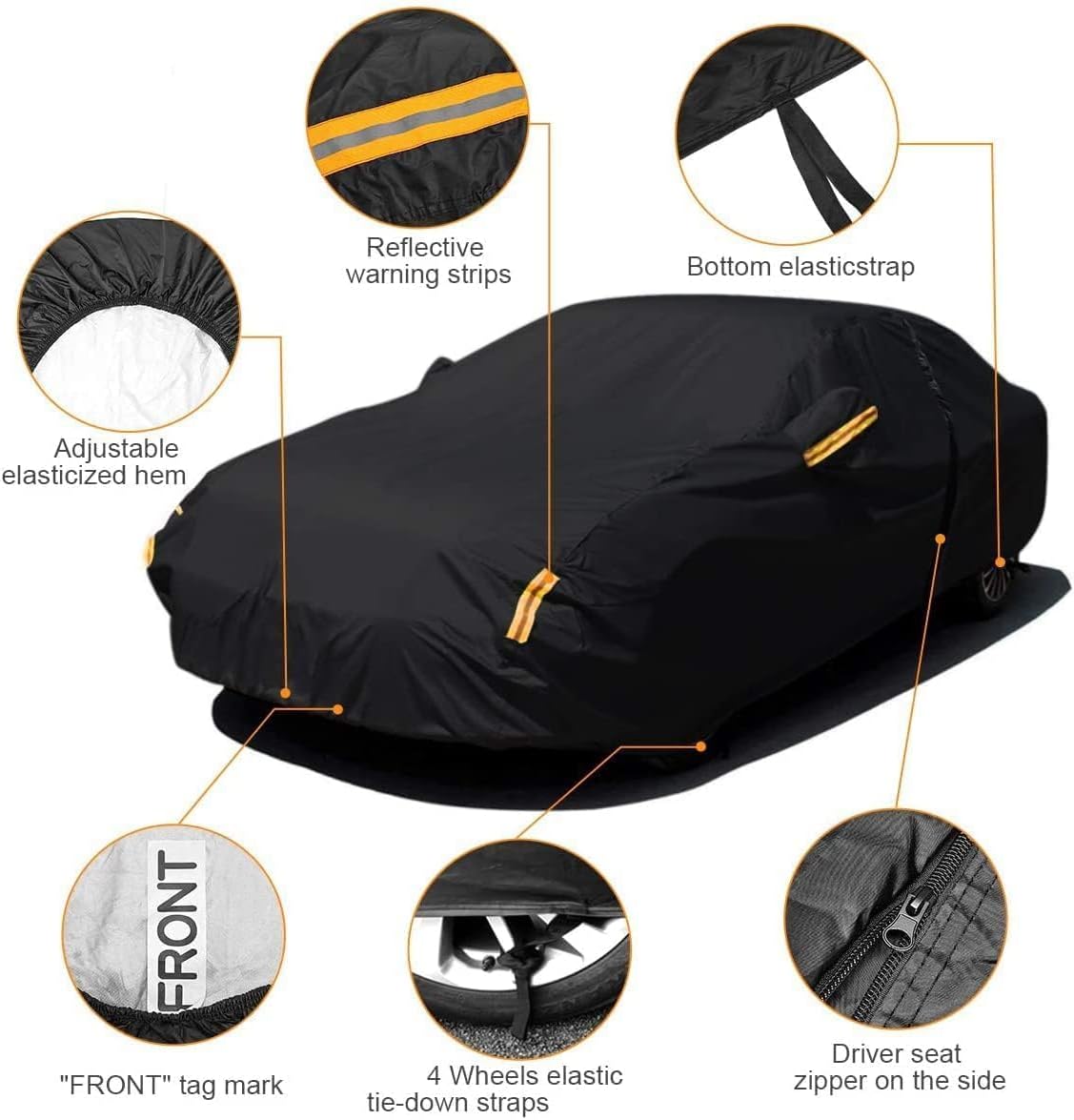 Detalle de NEVERLAND Sedan Car Cover Waterproof Heavy Duty All-Weather Protection (183'' L x 70'' W x 59'' H)