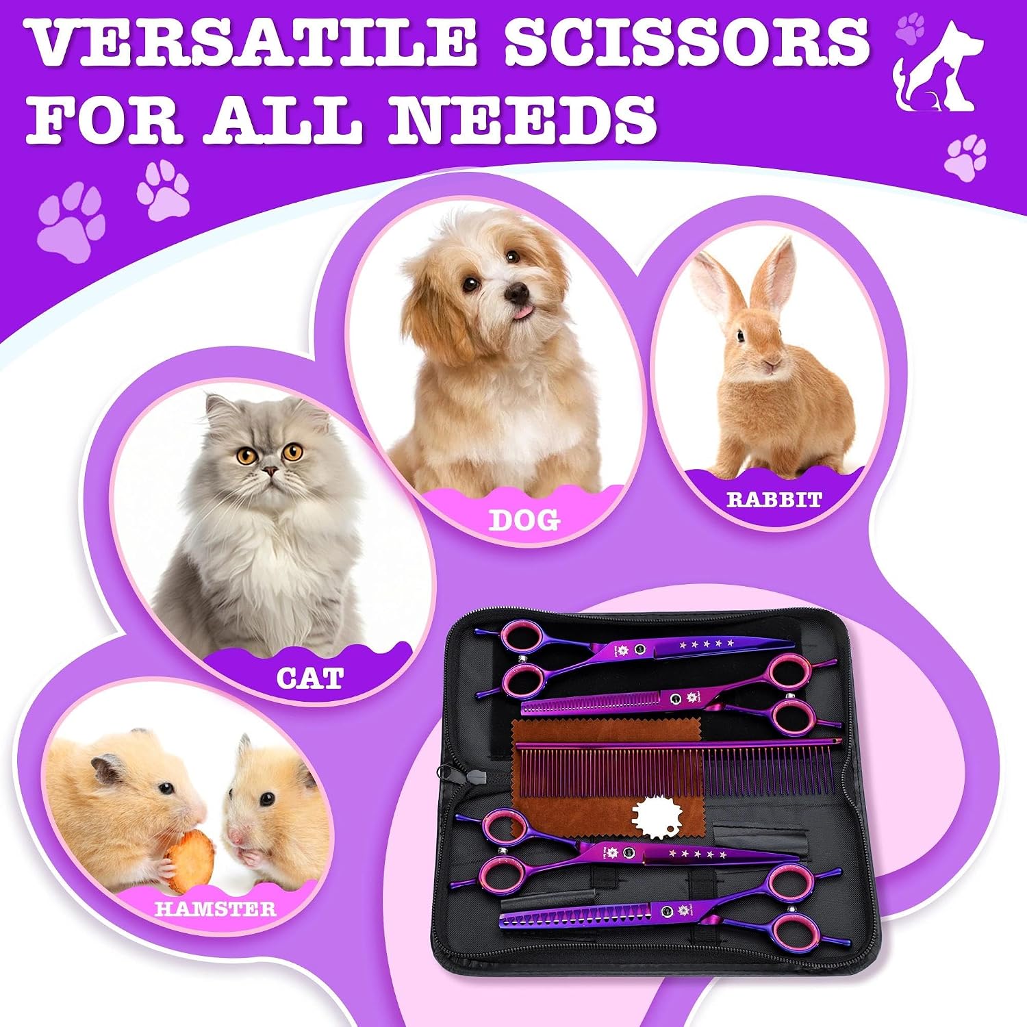 Thumbnail 6 de Dream Reach 7" Dog Grooming Scissors Kit — professional set ✂