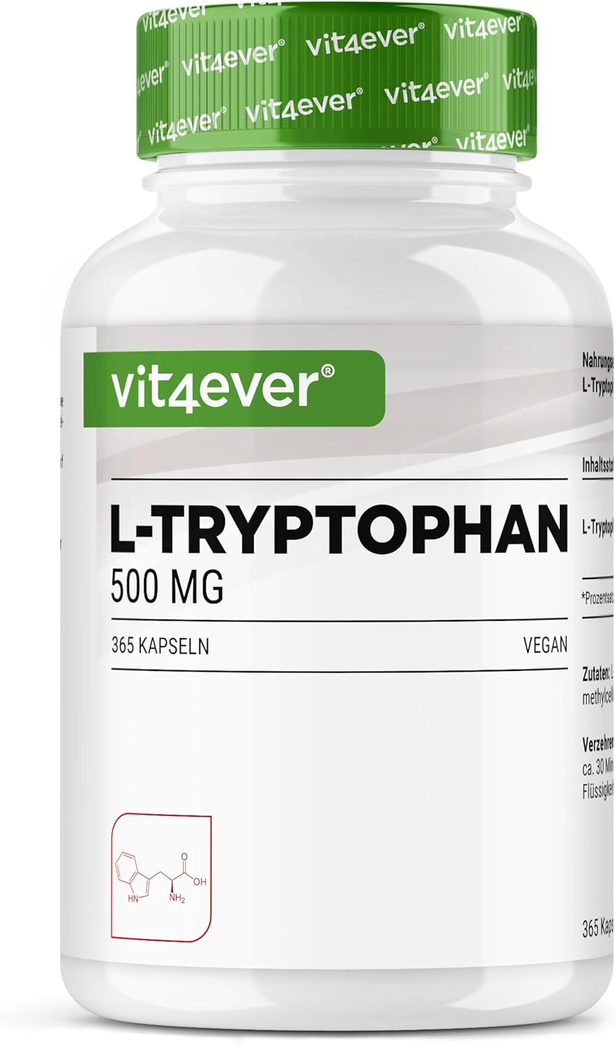 Detalle de L-Tryptophan 500 mg 365 Kapseln
