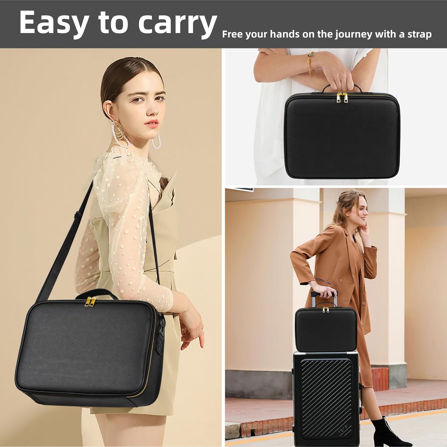 Thumbnail 3 de Upgraded Large Travel Makeup Bag with Mirror