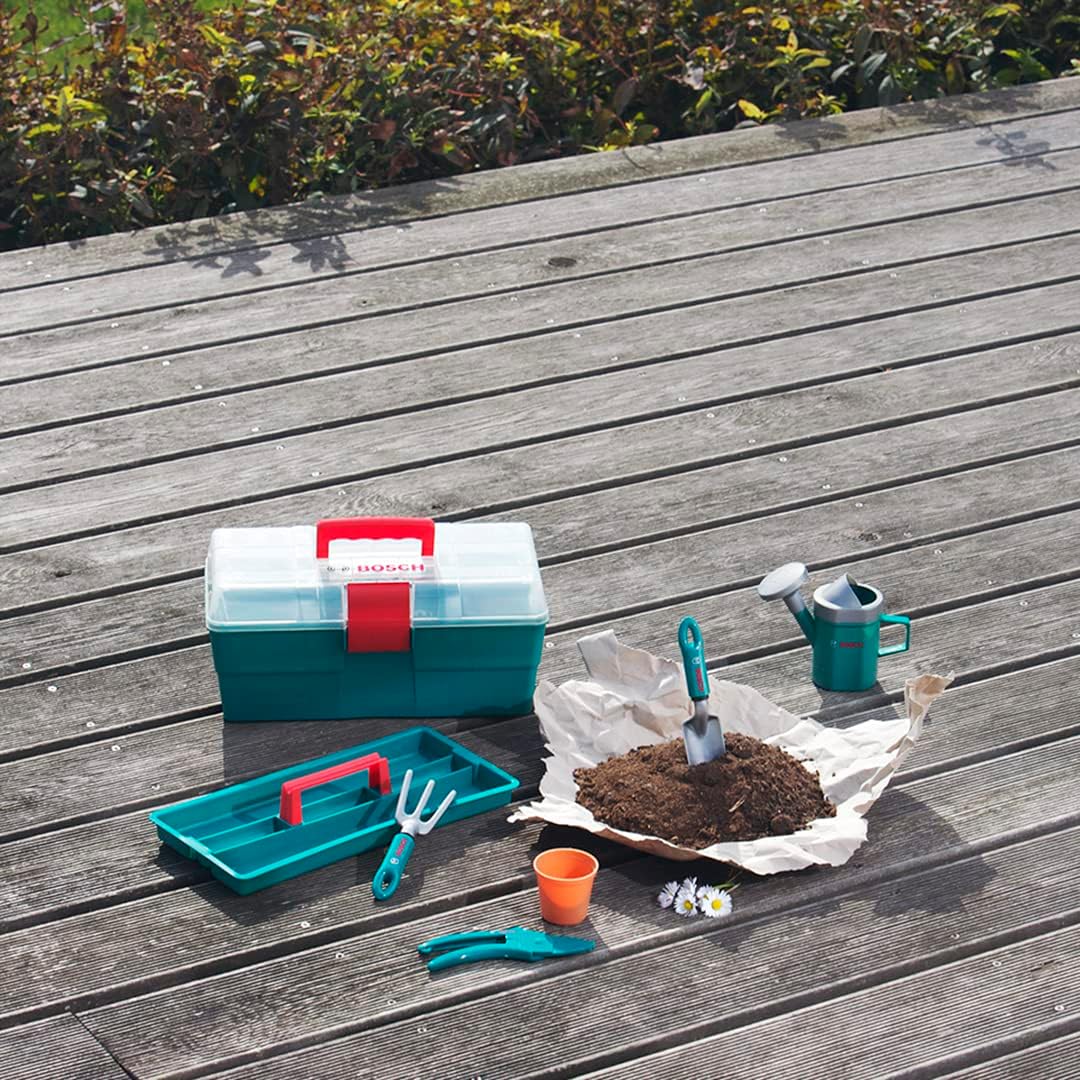 Detalle de Theo Klein 2791 Bosch Gartenprofibox – Kinder-Gartenset in robuster Box ab 3 Jahren