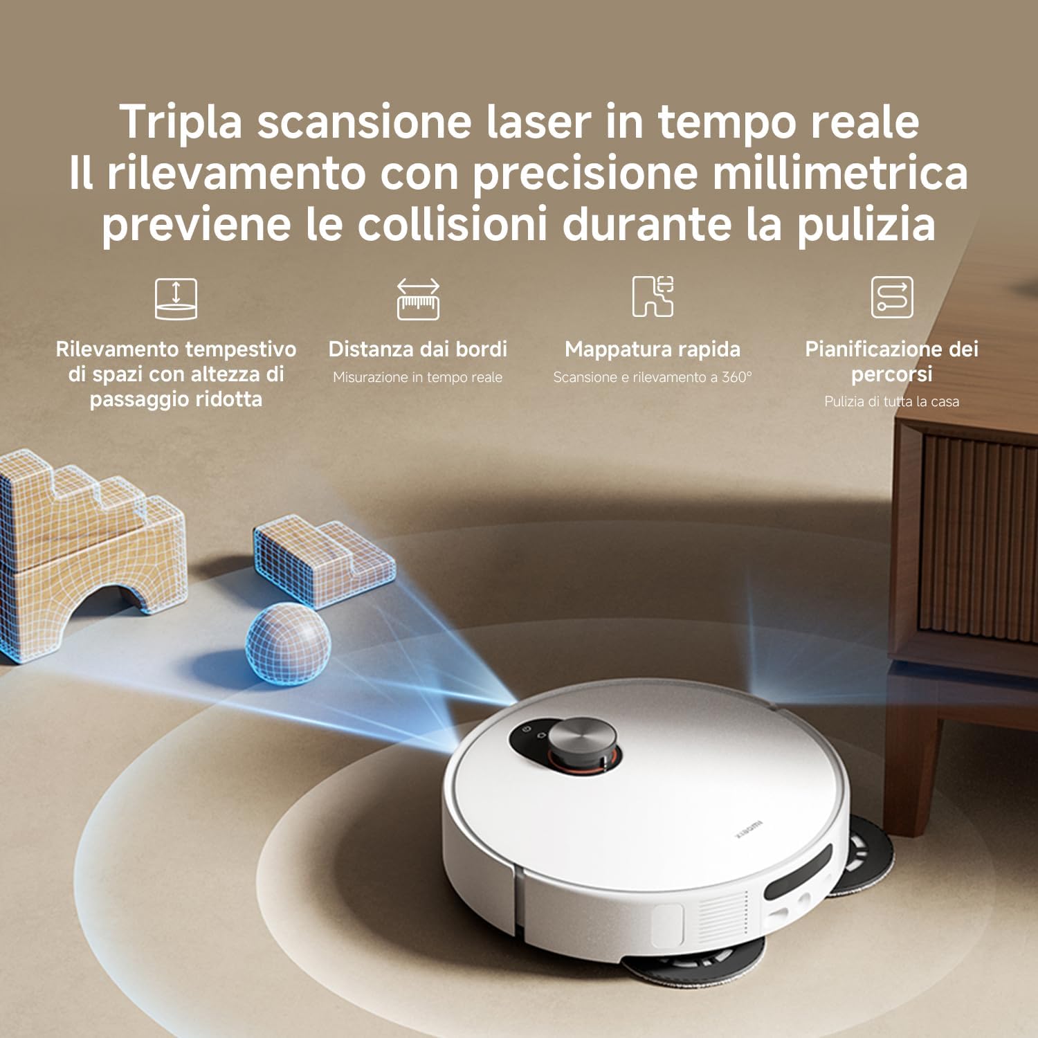 Thumbnail 6 de Xiaomi Robot Vacuum 5 – aspirapolvere robot con aspirazione da 20.000Pa, navigazione laser dToF e corpo ultra-sottile