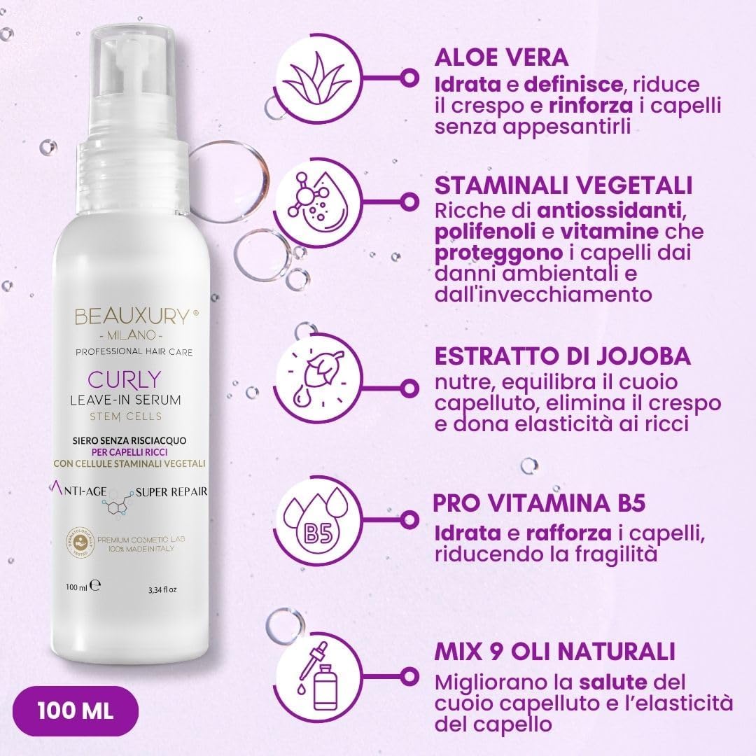 Thumbnail 2 de Beauxury Milano Curly Leave In Serum: definizione, nutrimento e controllo crespo per ricci naturali