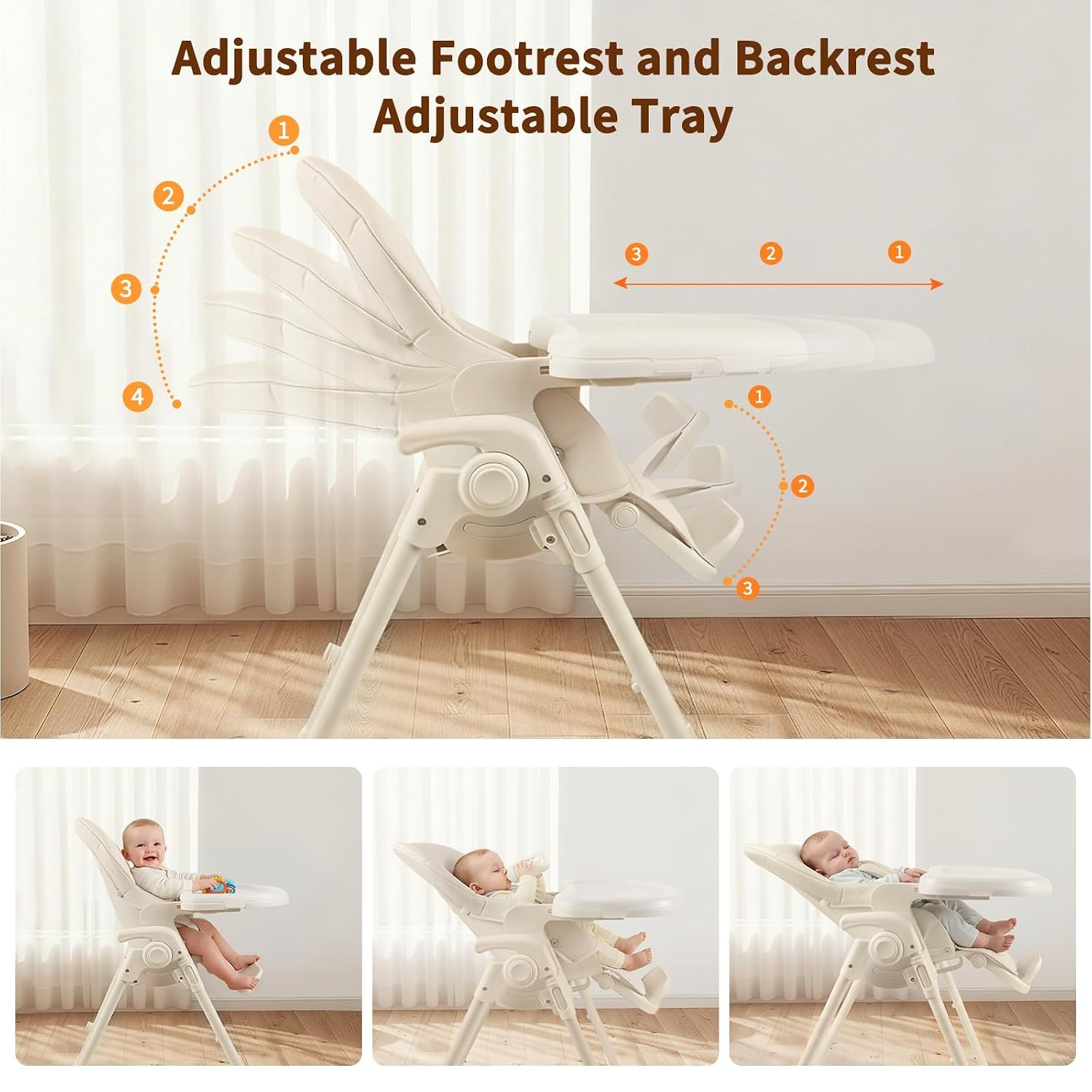 Detalle de Minikins Foldable High Chair, Beige