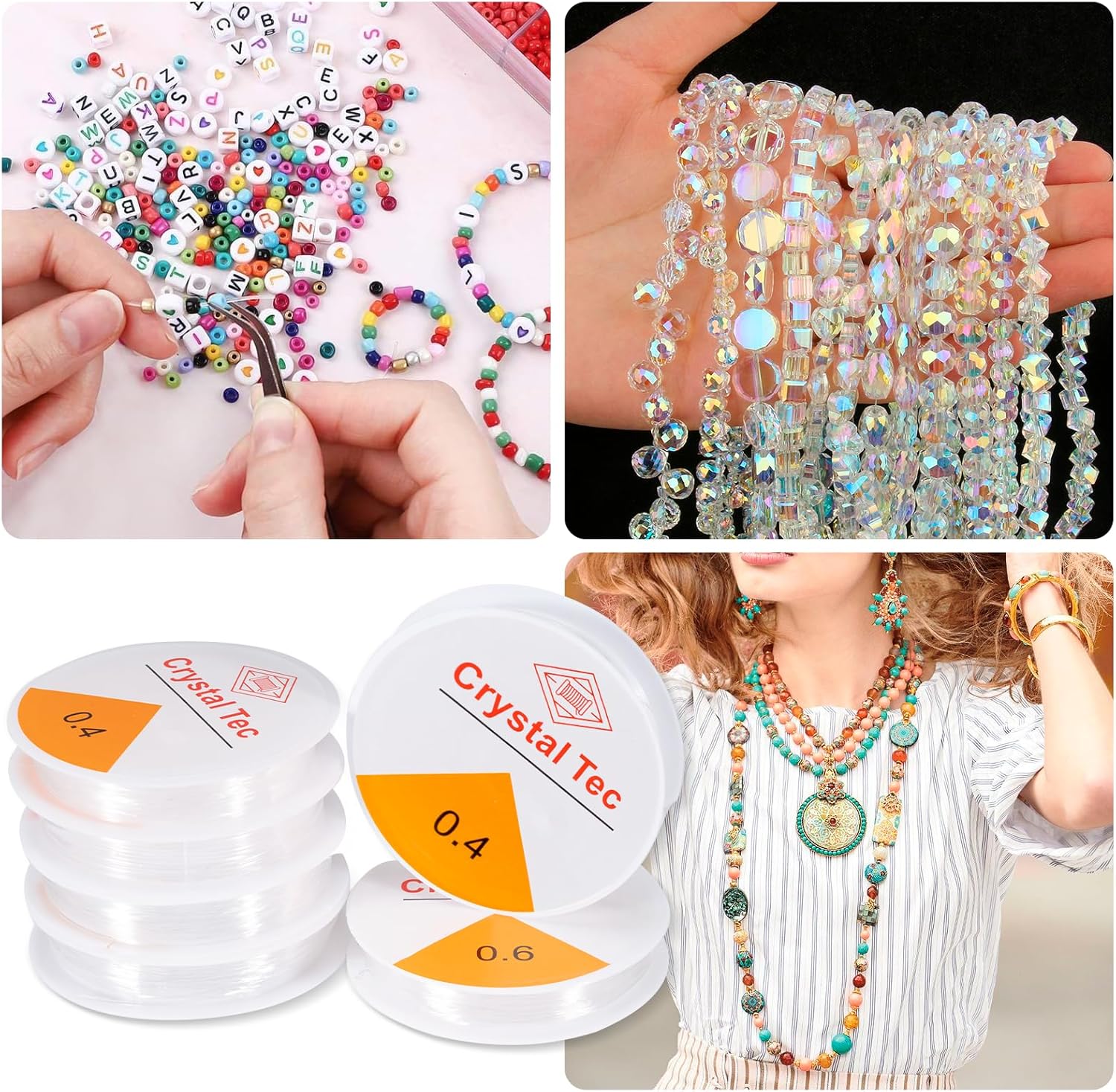 Thumbnail 6 de Cinta Elástica Transparente Nylon para Pulseras - 6 Rollos 🎨