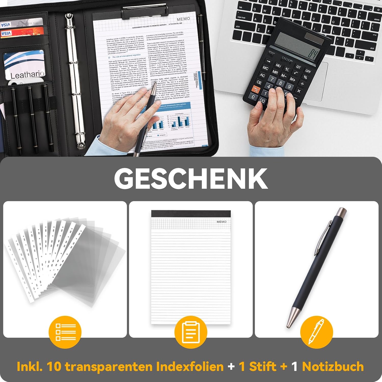 Thumbnail 1 de Leathario Schreibmappe A4 📁