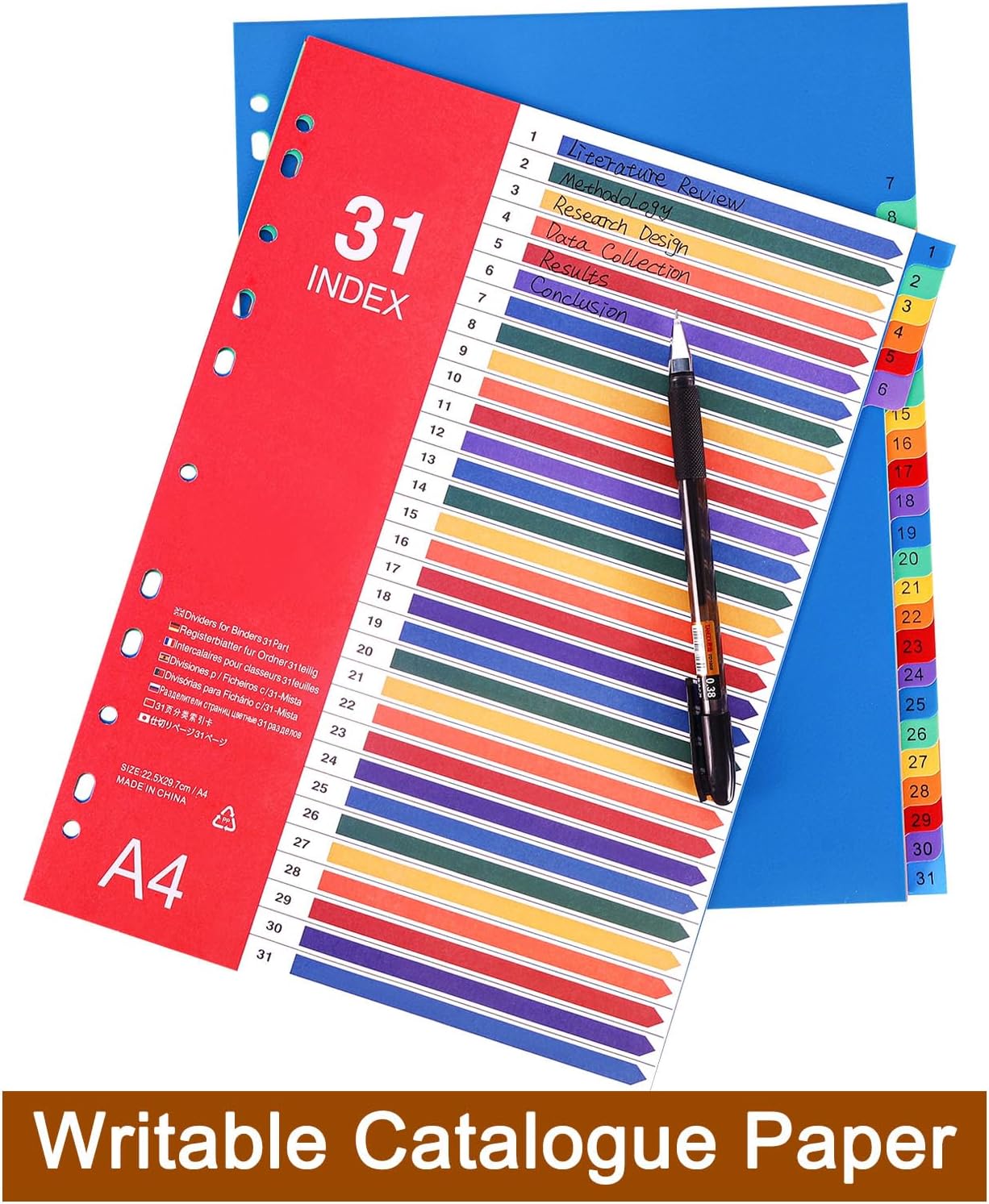 Thumbnail 4 de Srvnpioy Lot de 6 intercalaires A4 1-31 📁