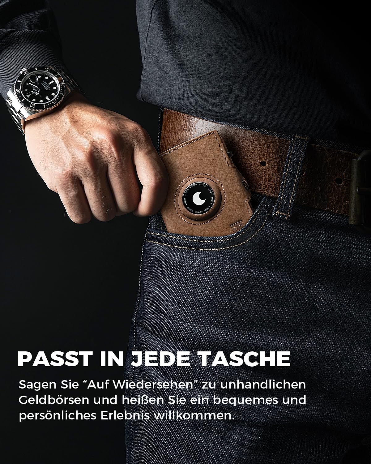 Thumbnail 1 de LORZOR Airtag Wallet Slim Wallet mit Münzfach 9,6x6,5x2 cm