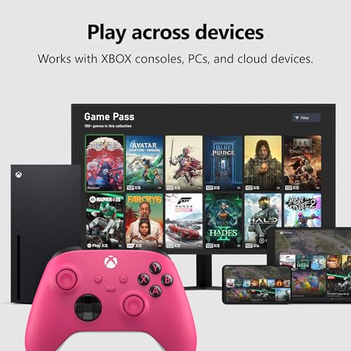 Detalle 2 de Xbox Wireless Gaming Controller - Deep Pink: Hybrid D-Pad, Textured Grips, USB-C & Bluetooth