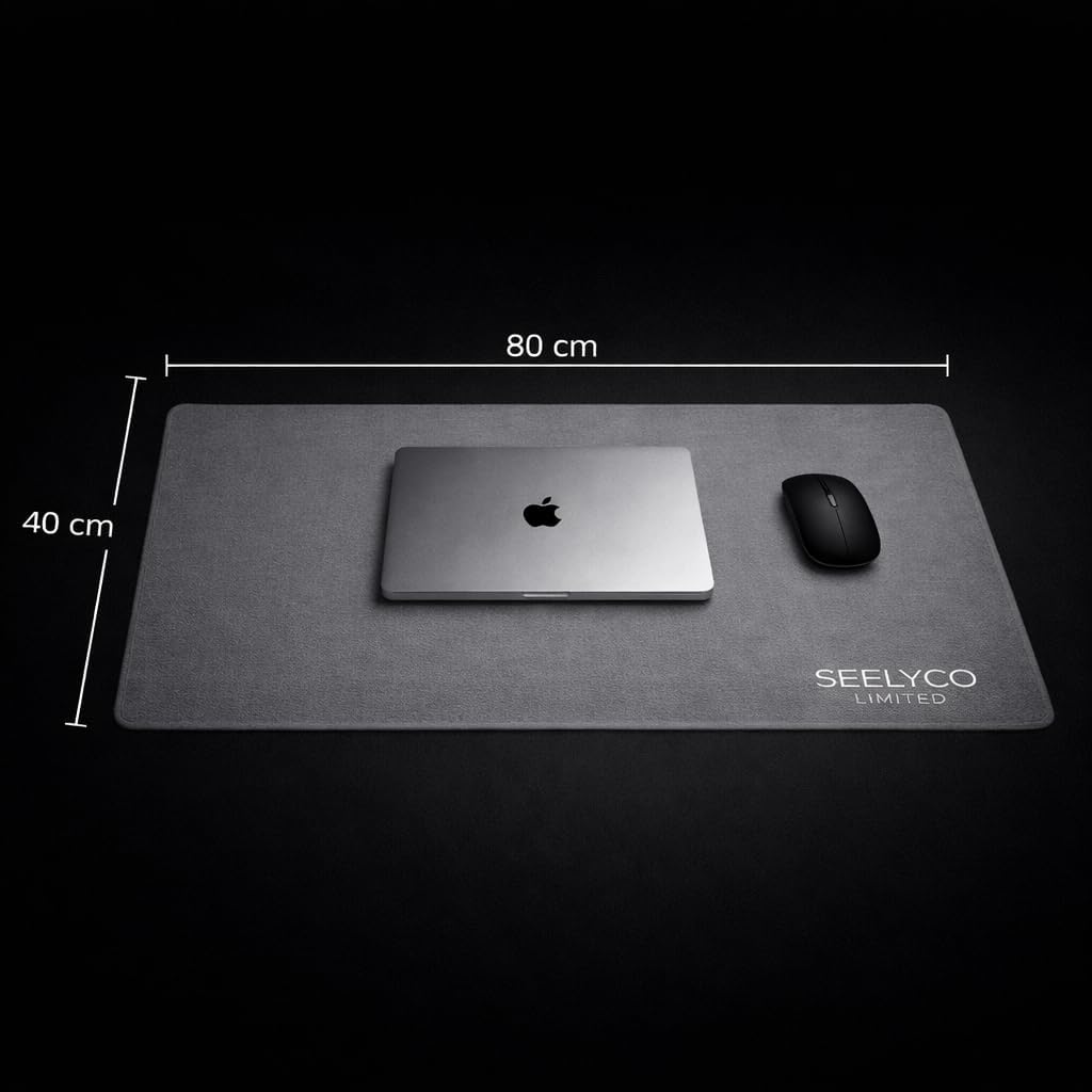 Thumbnail 2 de Premium Vegan Leather Desk Mat 80x40cm (Slate Grey) – Non-Slip, Waterproof Desk Pad for Keyboard, Mouse & Laptop