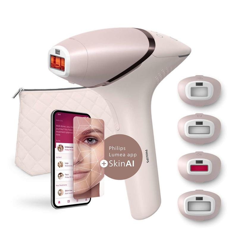 Detalle de Philips BRI976/00 IPL inalámbrica: depilación facial y corporal con funda y accesorios
