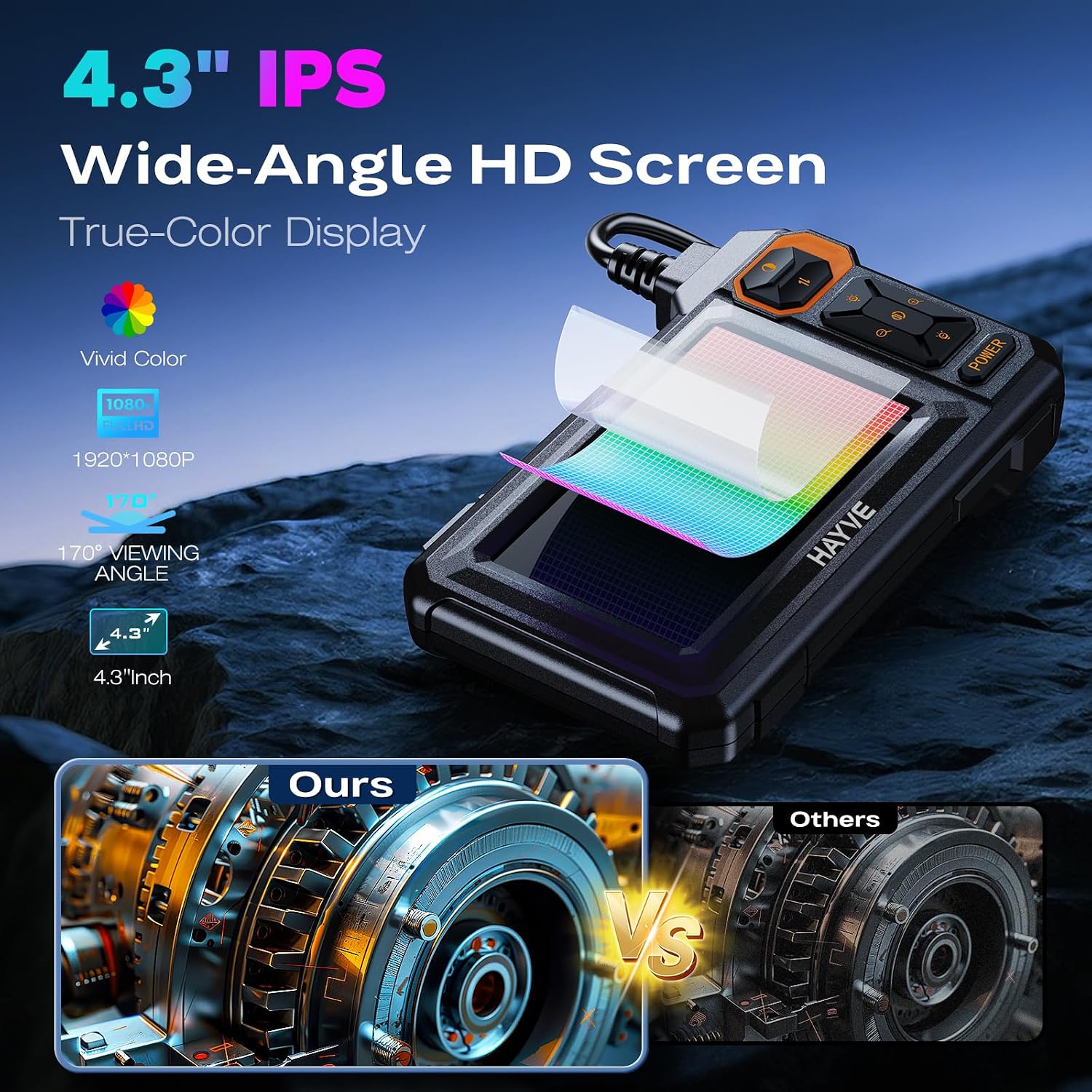 Thumbnail 1 de Endoscope Inspection Camera with 4.3" IPS Screen – 1080P Borescope with 5m Cable