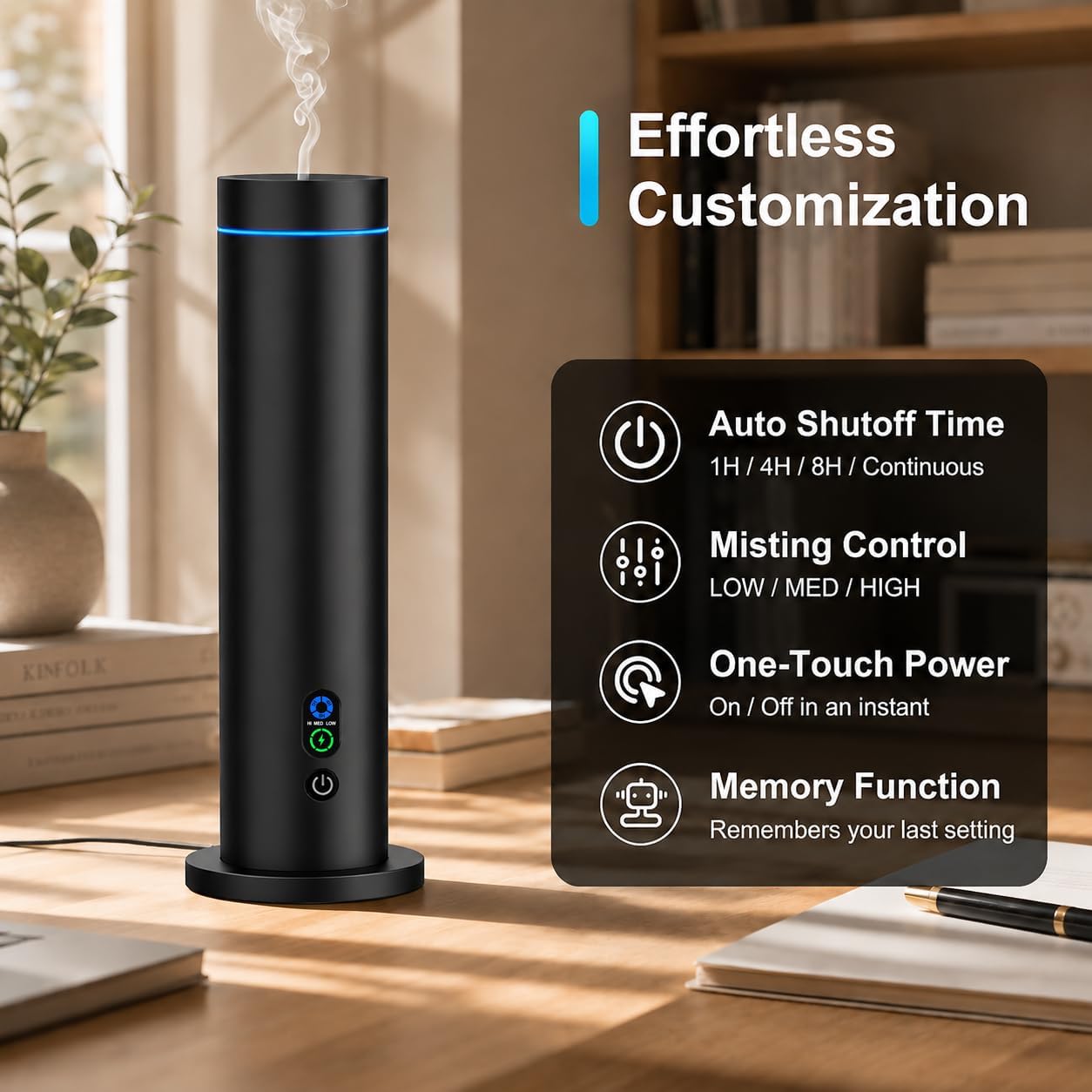 Detalle de Maromalife Waterless Diffuser: 1000 Sq. Ft Coverage, Plug-In Essential Oil Diffuser with Remote and Mood Lights