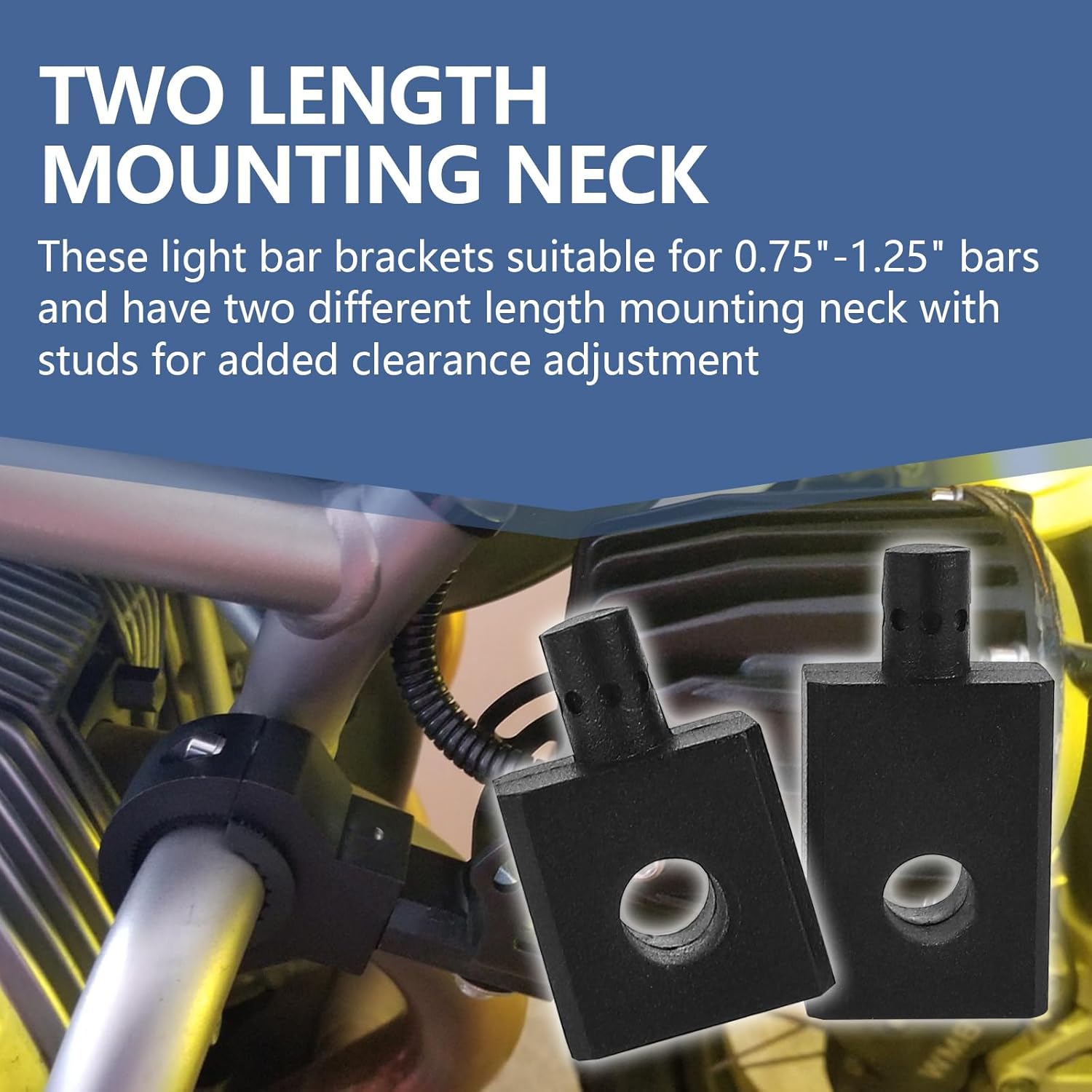 Detalle de Chelhead 2PCS Motorcycle Auxiliary Whip Lights Mounting Brackets for 0.75”–1.25” Roll Bars