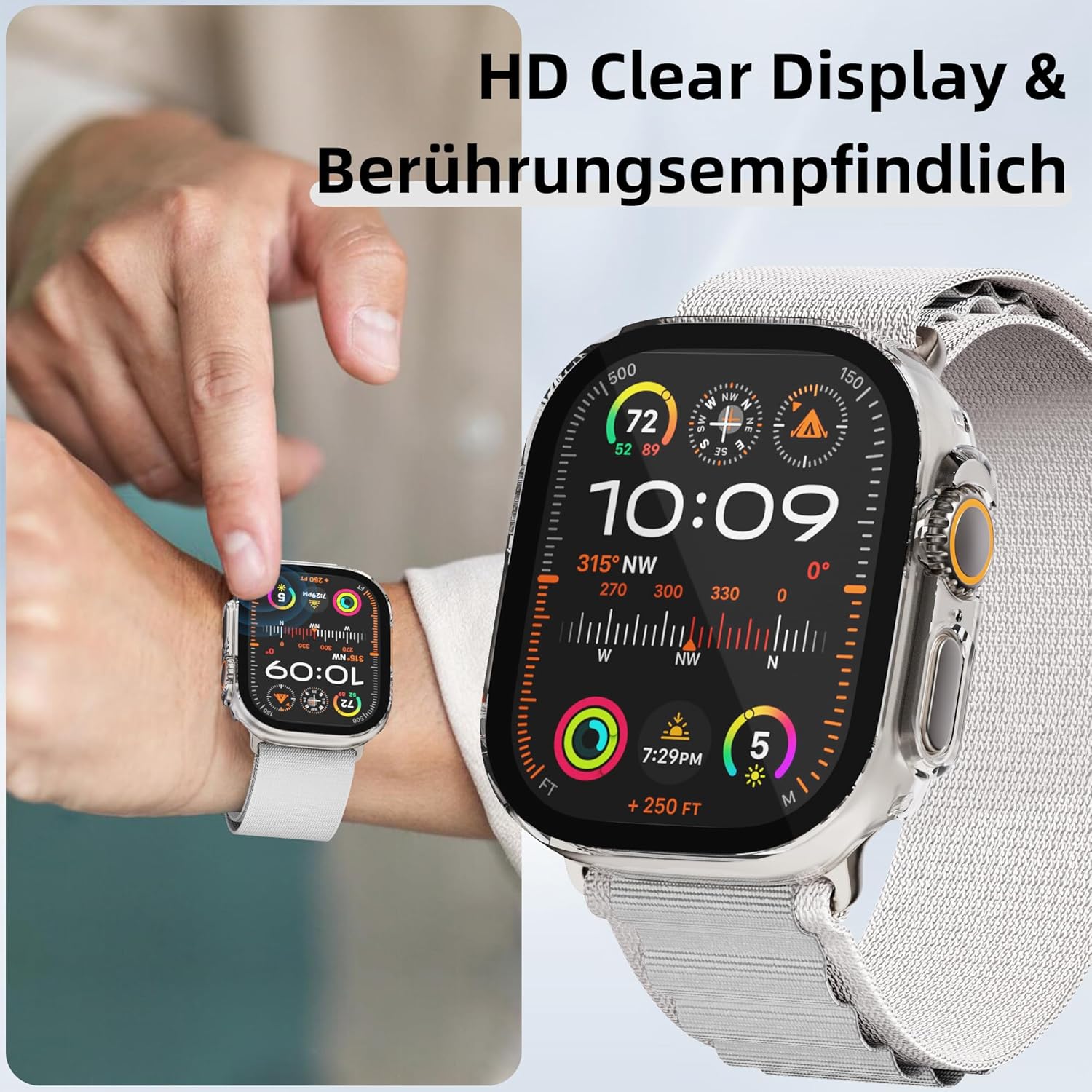 Thumbnail 3 de LINTEKER Hülle mit Displayschutz für Apple Watch Ultra 49 mm (Ultra 3/Ultra 2) – 2er Set