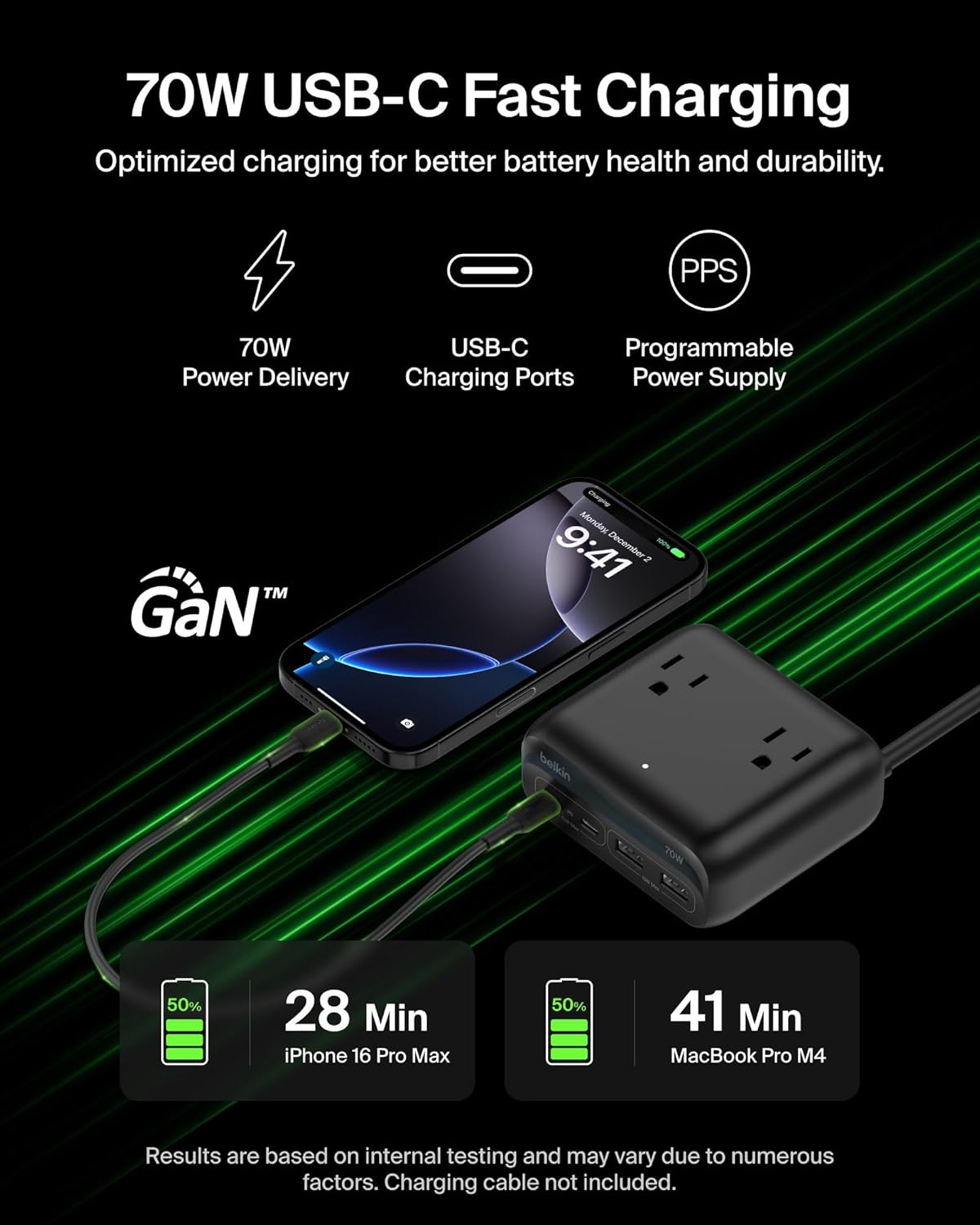 Thumbnail 2 de Belkin GaN Charging Station 70W, 7-in-1 Dual USB-C Charger
