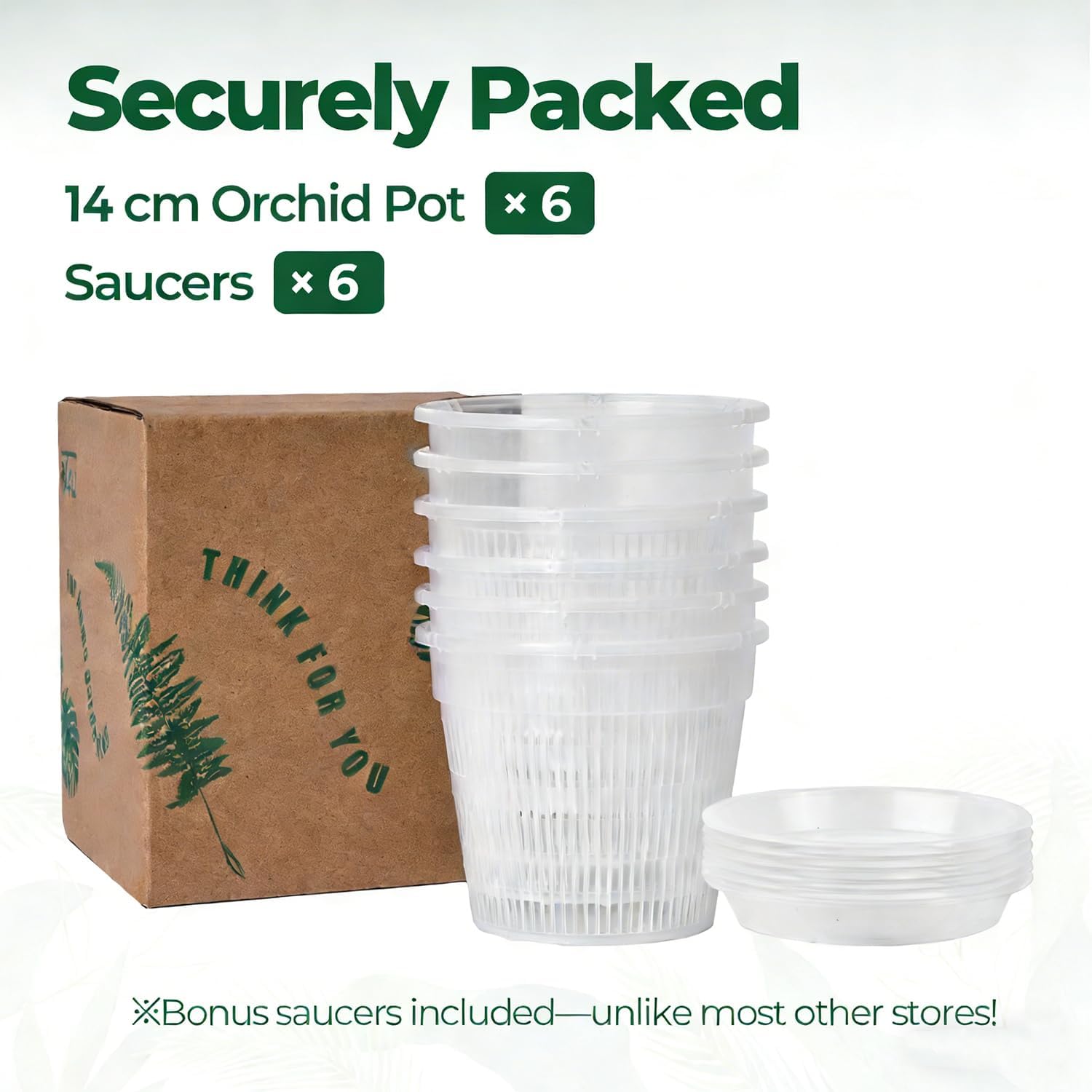 Thumbnail 6 de T4U PG2947 5.5-Inch Orchid Pots, Clear Slotted Design with Saucers, 6-Pack