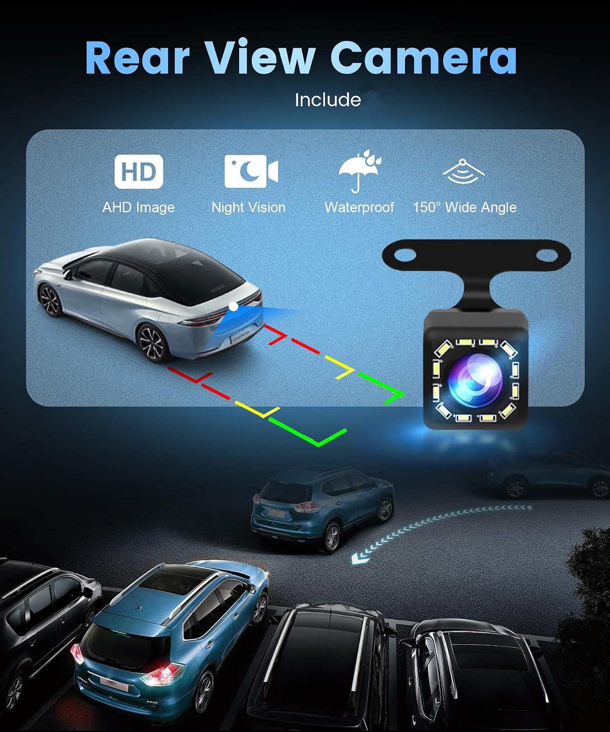 Detalle 2 de Rimoody 7 Inch Portable Car Stereo with Wireless CarPlay, Android Auto and Backup Camera
