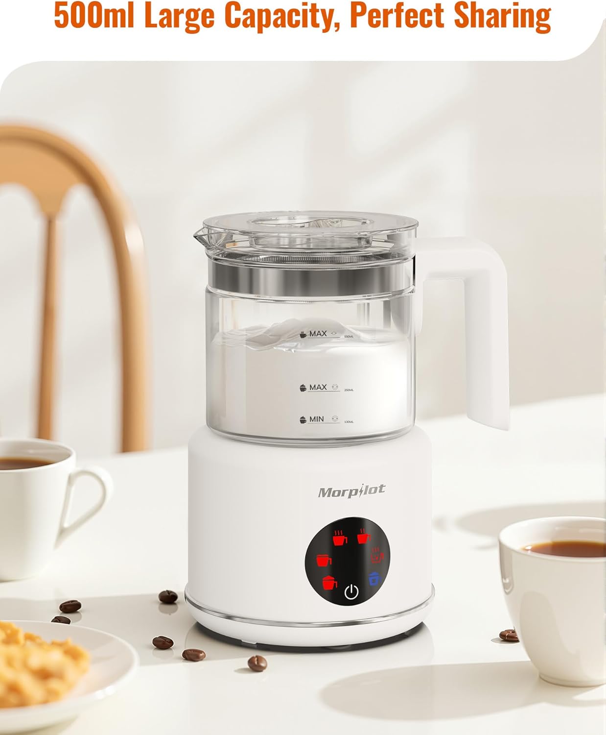 Thumbnail 3 de Morpilot Milk Frother 500ml — 6‑in‑1 milk steamer 🥛