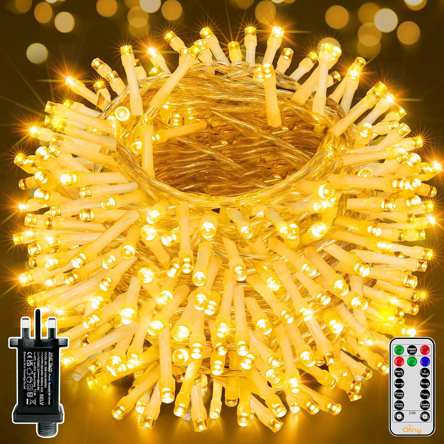 Detalle de Ollny Fairy Lights Mains Powered: 40m Outdoor String Lights with 400 LEDs