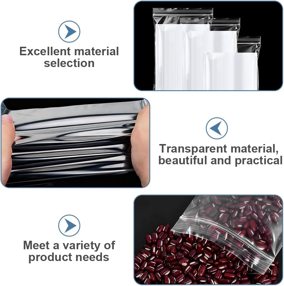 Detalle 2 de OFFCUP 400 pcs Transparent Resealable Bags, 4 x 6 cm PE