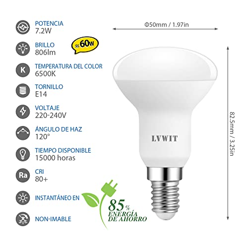 Thumbnail 1 de LVWIT Bombillas LED E14 7,2W — 806 lm
