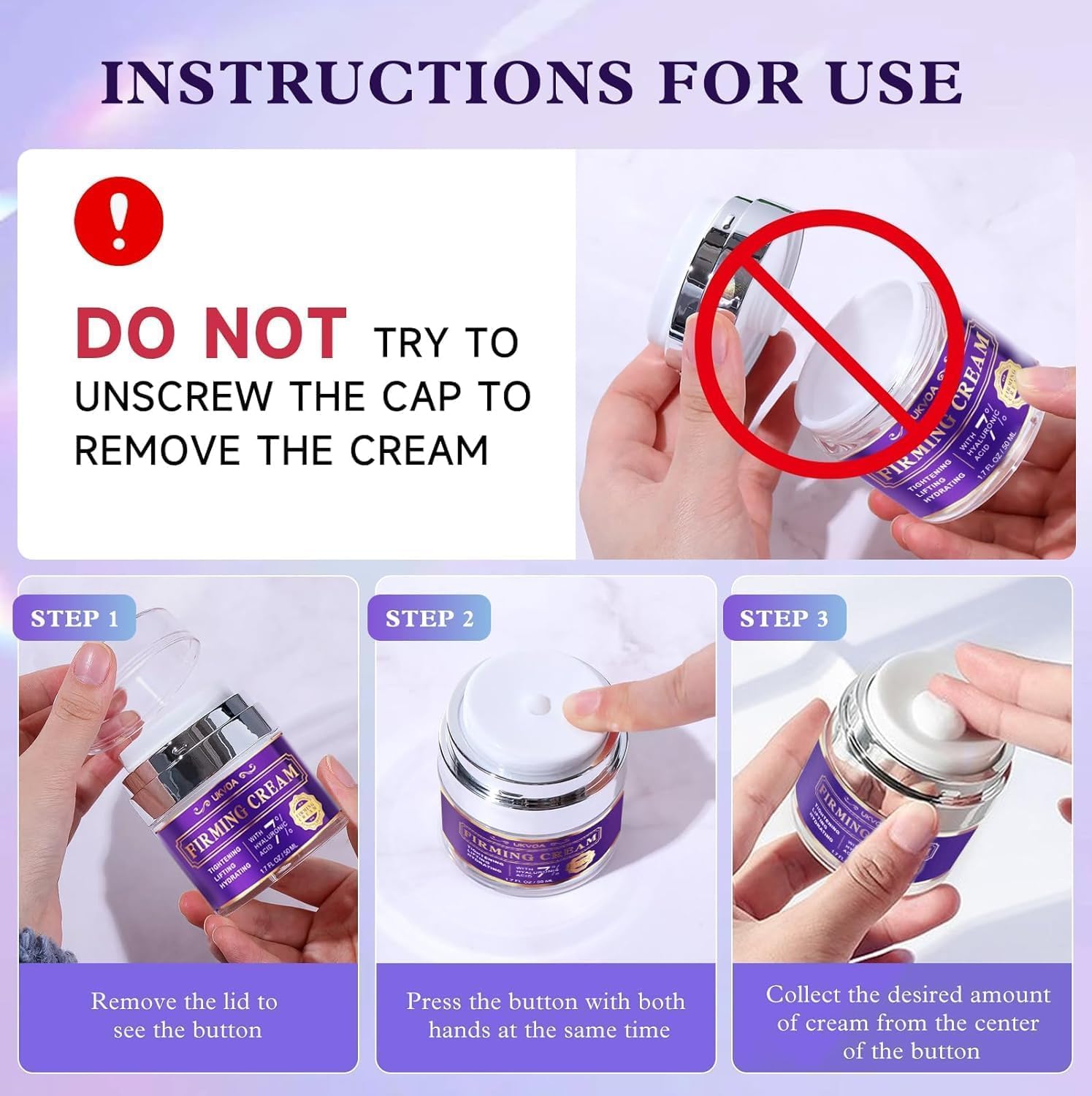 Thumbnail 6 de UKVOA Retinol Wrinkle Cream for Face & Neck with Collagen, Hyaluronic Acid, 2-Pack