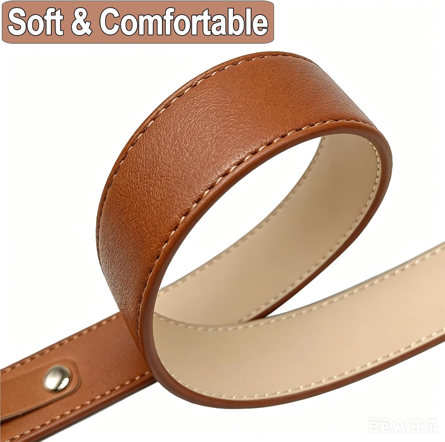 Detalle 2 de MayPaw MAcollar257 PU Leather Dog Collar, Adjustable XS–Large, Brown