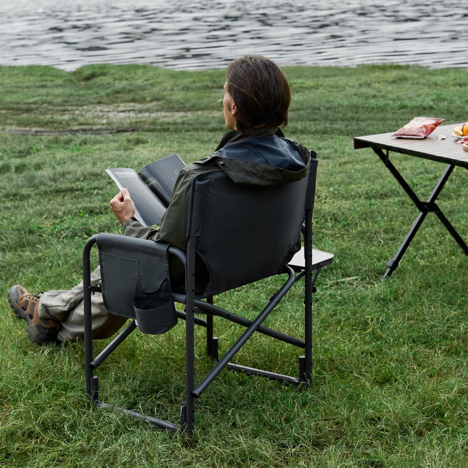 Thumbnail 1 de TIMBER RIDGE faltbarer Camping-Director-Stuhl (2er-Set) mit Seitentisch, Tasche und Getränkehalter – bis 180 kg, ultraleicht 3,3 kg