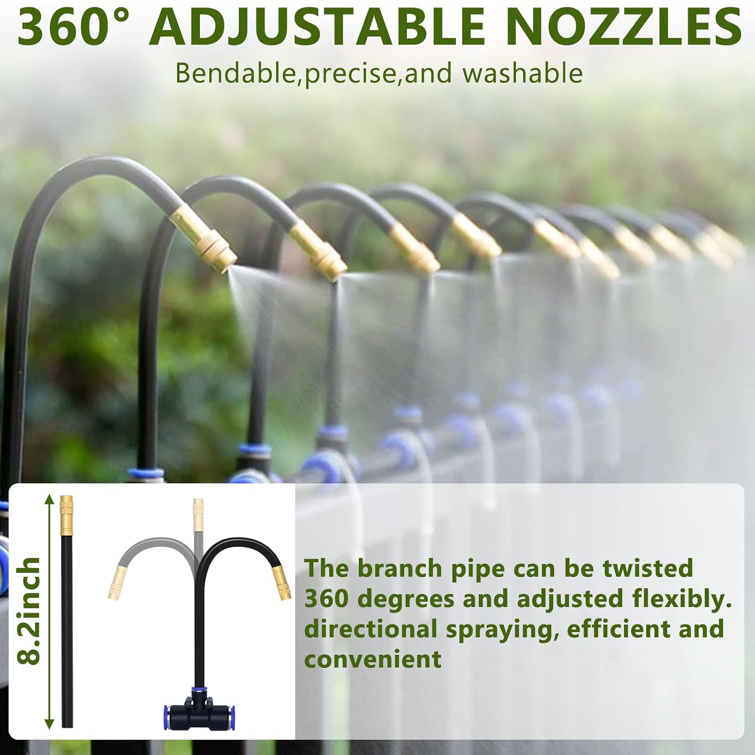 Thumbnail 1 de 164FT/50M Irrigation System Kit Automatic Drip Irrigation with 202PCS Tubing & Accessories