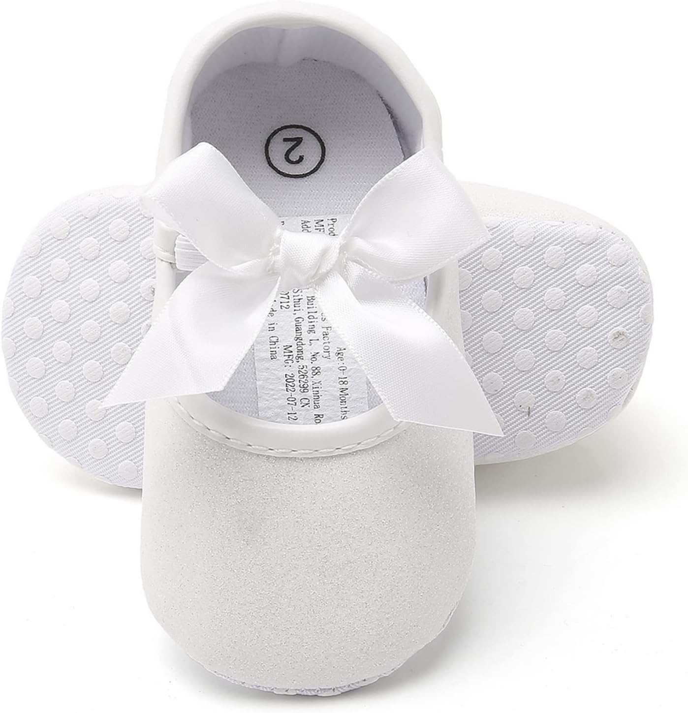 Detalle de RVROVIC Baby Girl Moccasins: Sparkly Prewalker Soft Sole Mary Janes