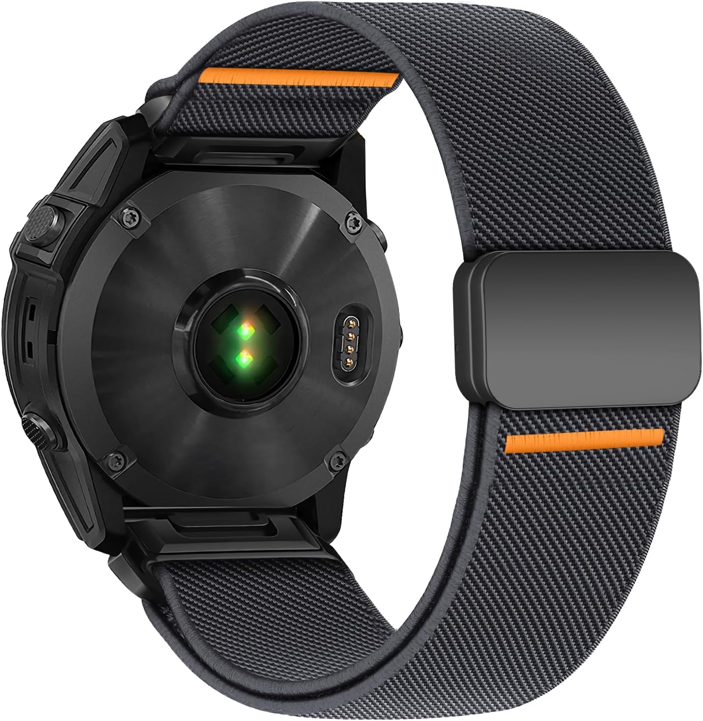 Detalle de 22mm Nylon Magnetic Watch Strap for Garmin Fenix and Forerunner (Dark Gray)