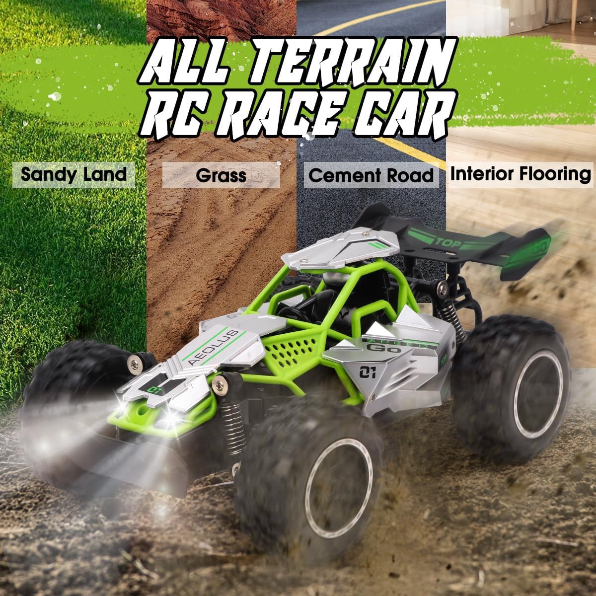 Detalle de RUIDYA 1:18 off‑road RC race car for kids