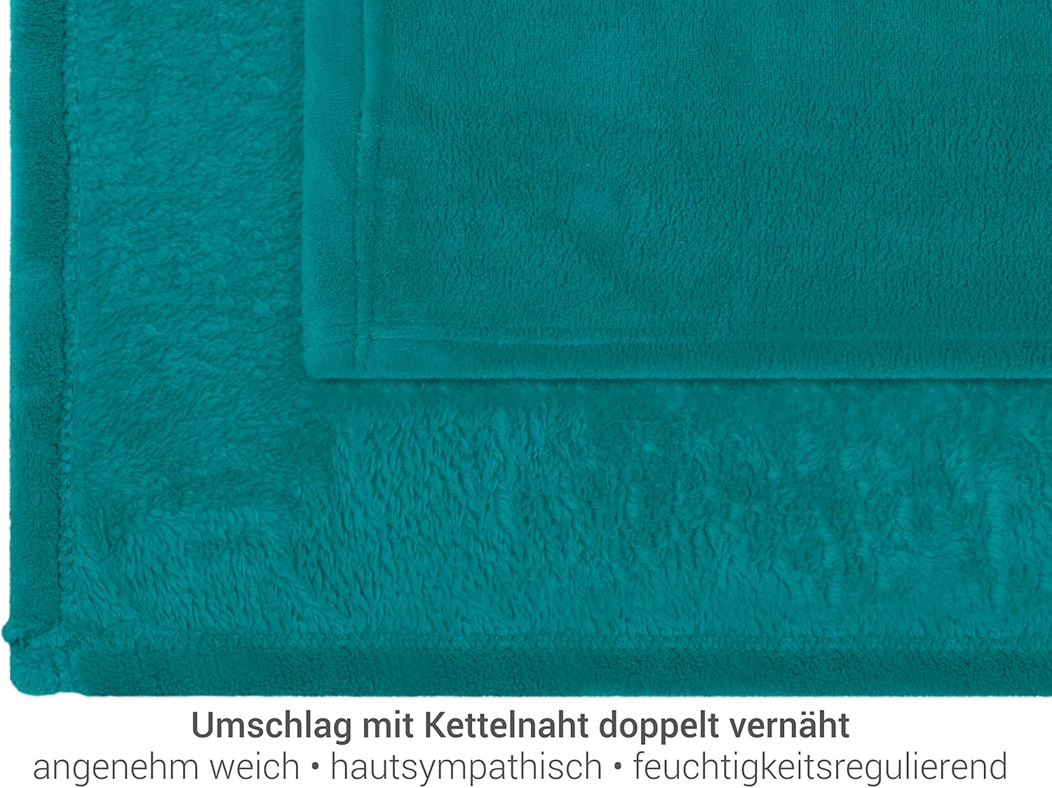 Thumbnail 3 de Plaid Polaire npluseins 150x200 cm – Douillette et respirante en Coral Fleece, couleur pétrole