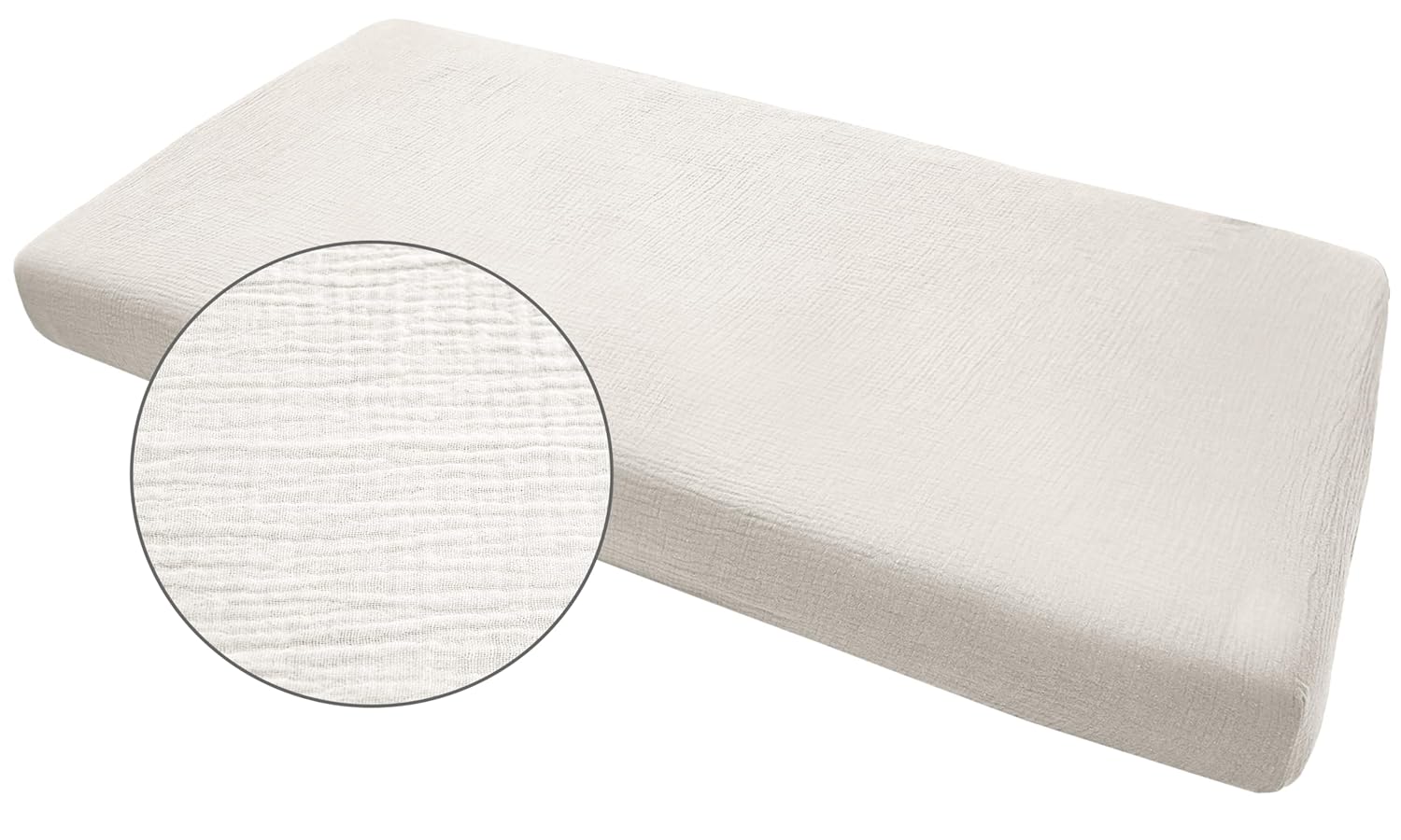 Detalle de Medi Partners Spannbettlaken Musselin 60x120 – 100% Baumwolle, atmungsaktiv und passgenau
