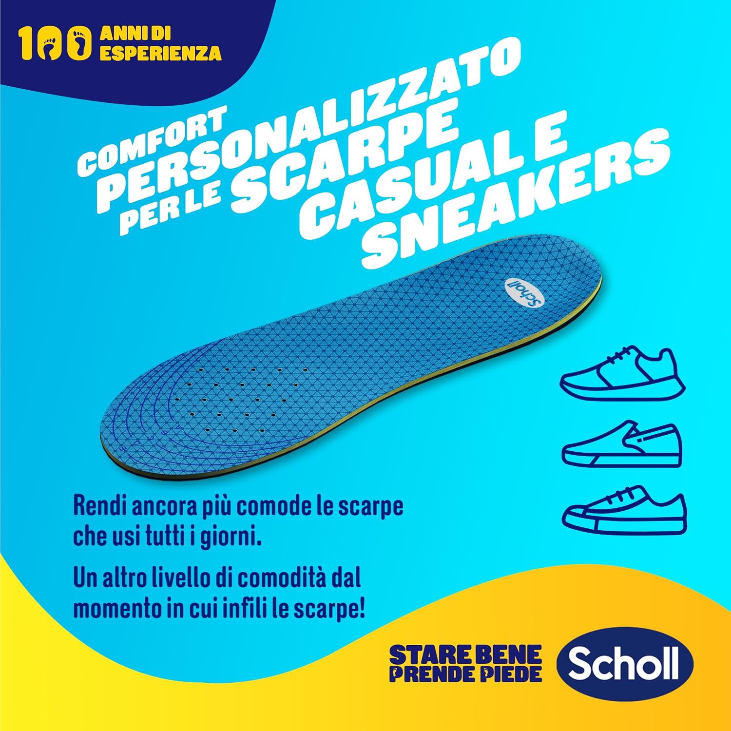Detalle de Dr. Scholl’s GelActiv Solette in memory foam con tecnologia GelWave per scarpe casual e sneakers (taglie 40–46.5), ritagliabili
