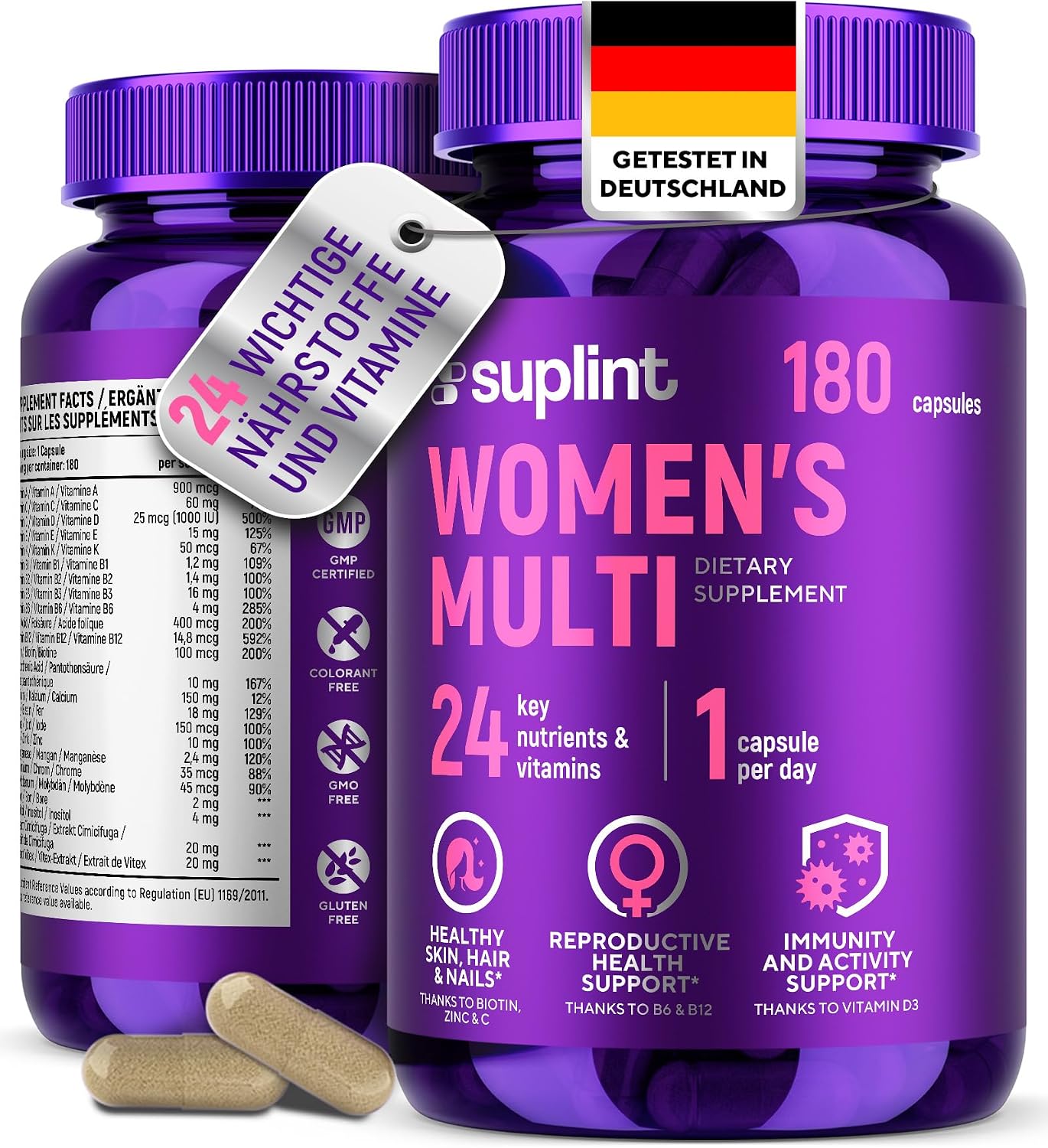 Detalle de SUPLINT Multivitamin 180 Kapseln für Frauen